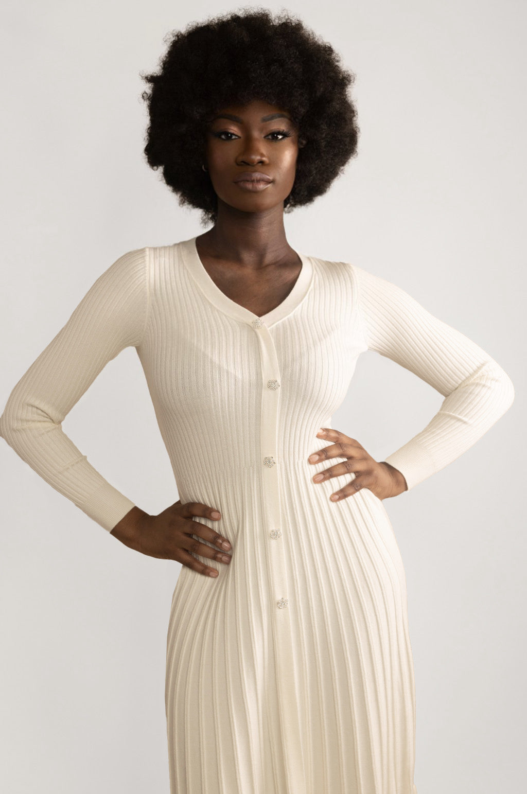 RUFFLED HEM KNITTED DRESS