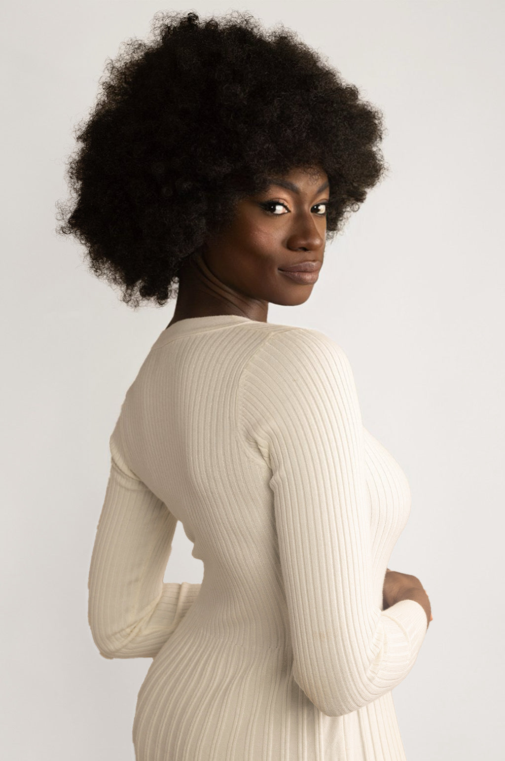 RUFFLED HEM KNITTED DRESS