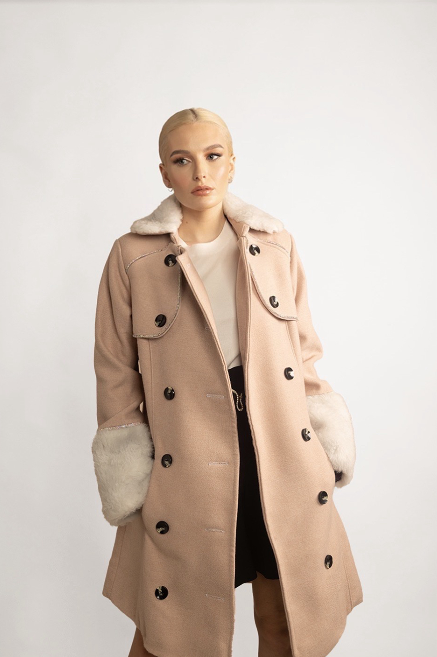 WOOL SHEARLING COAT