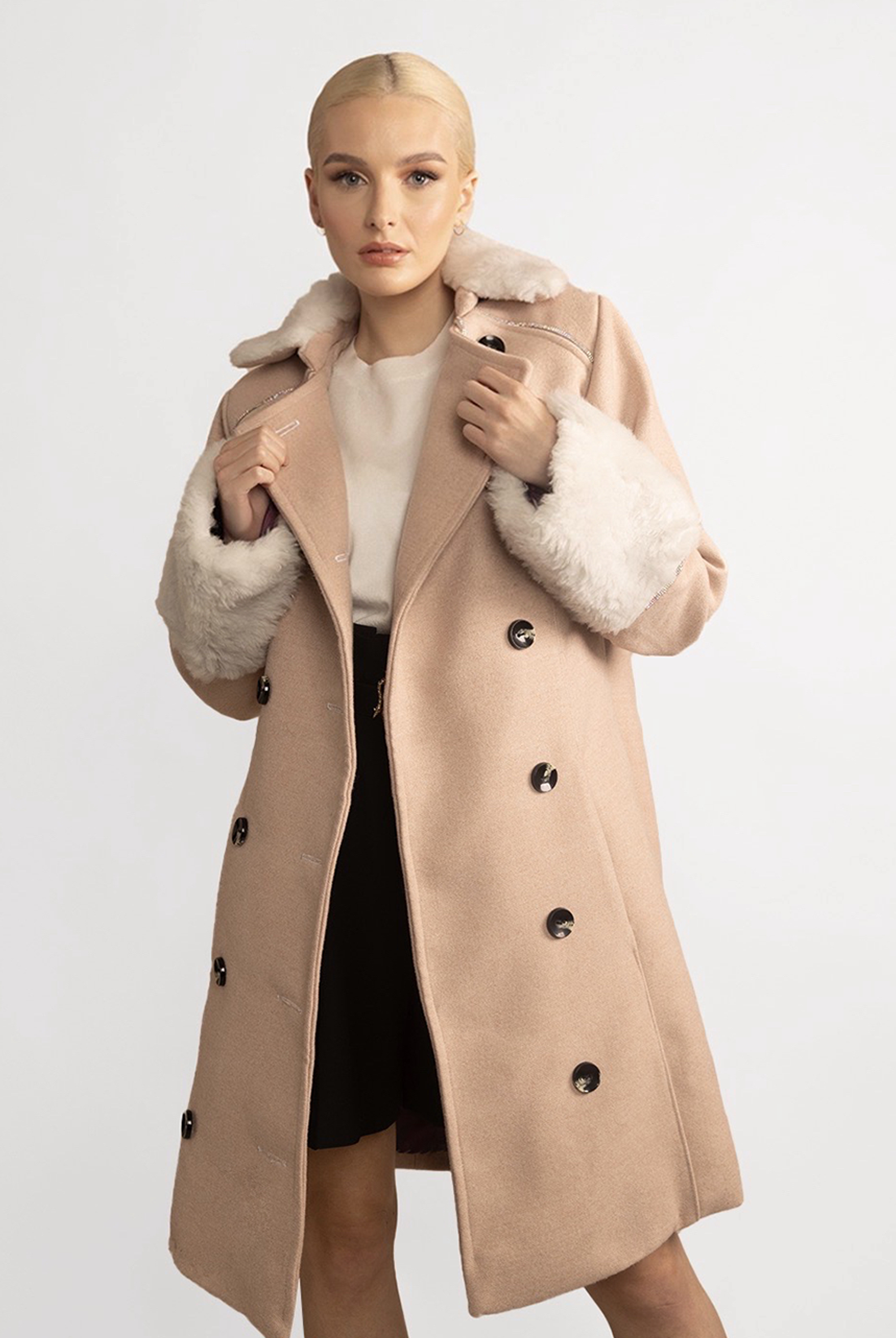 WOOL SHEARLING COAT