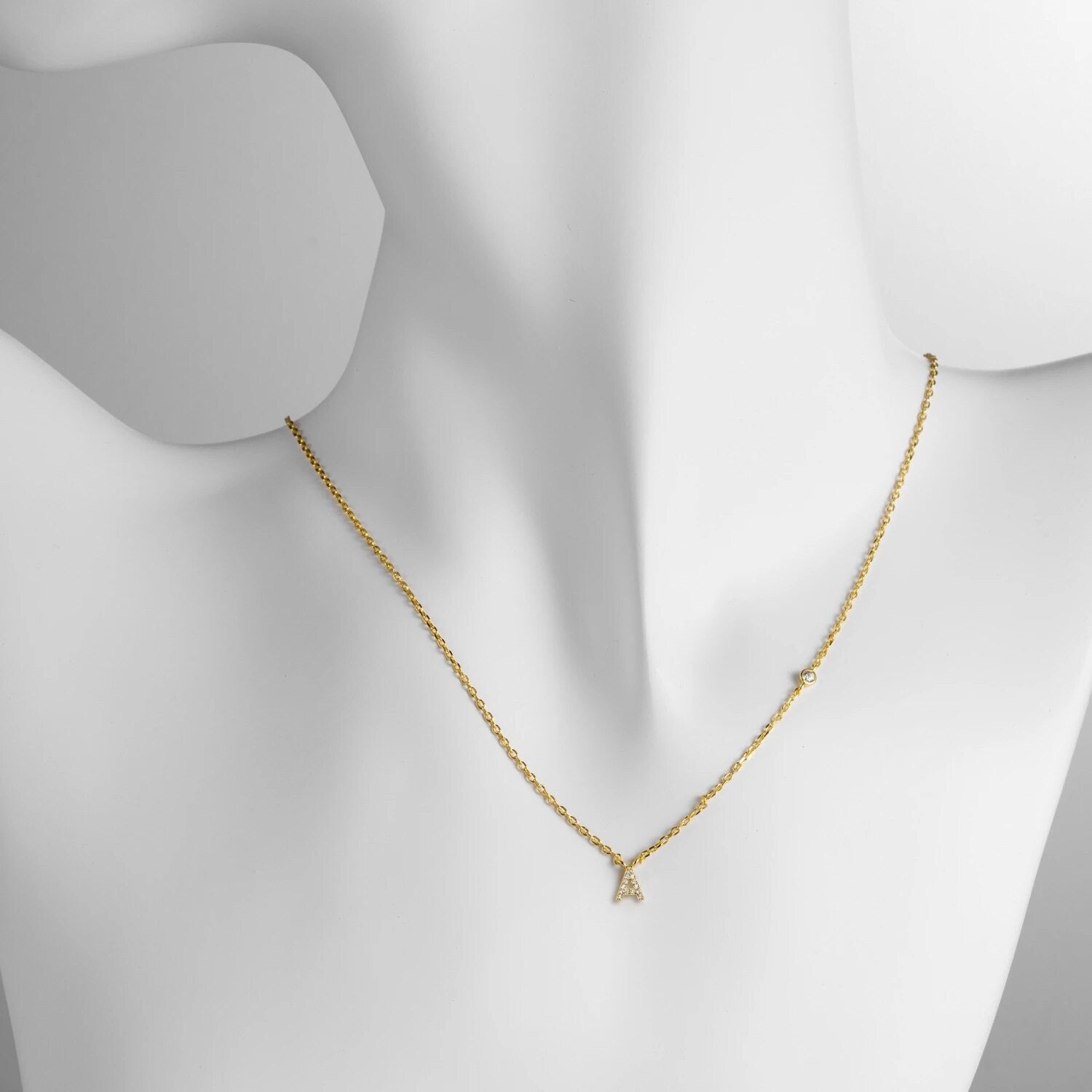 SMALL INITIAL CRYSTAL NECKLACE