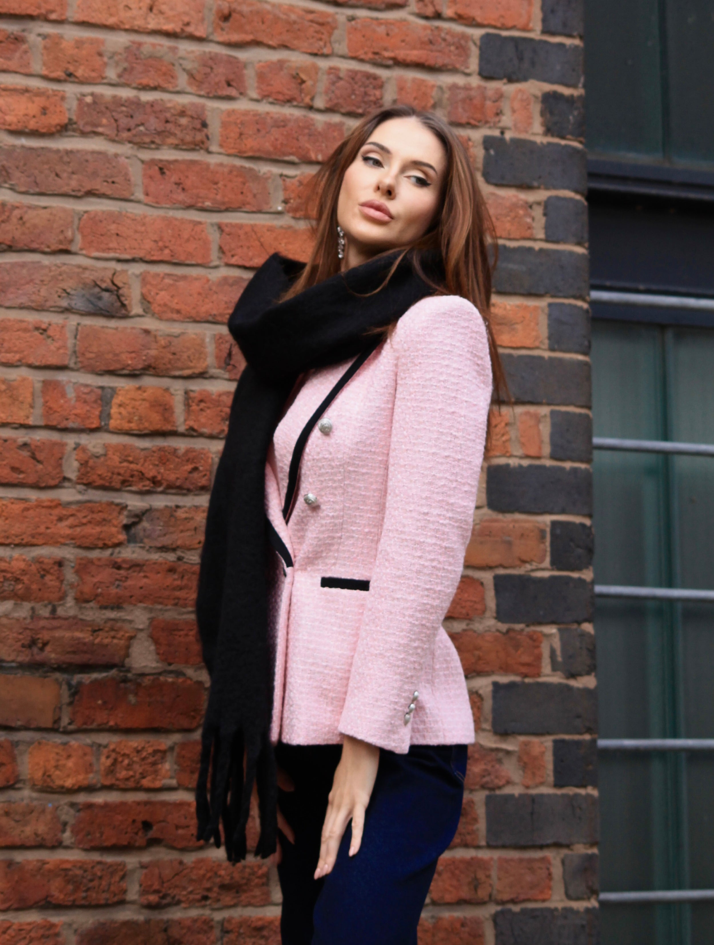 OVERSIZED MOHAIR CASHMERE BLEND SCARF