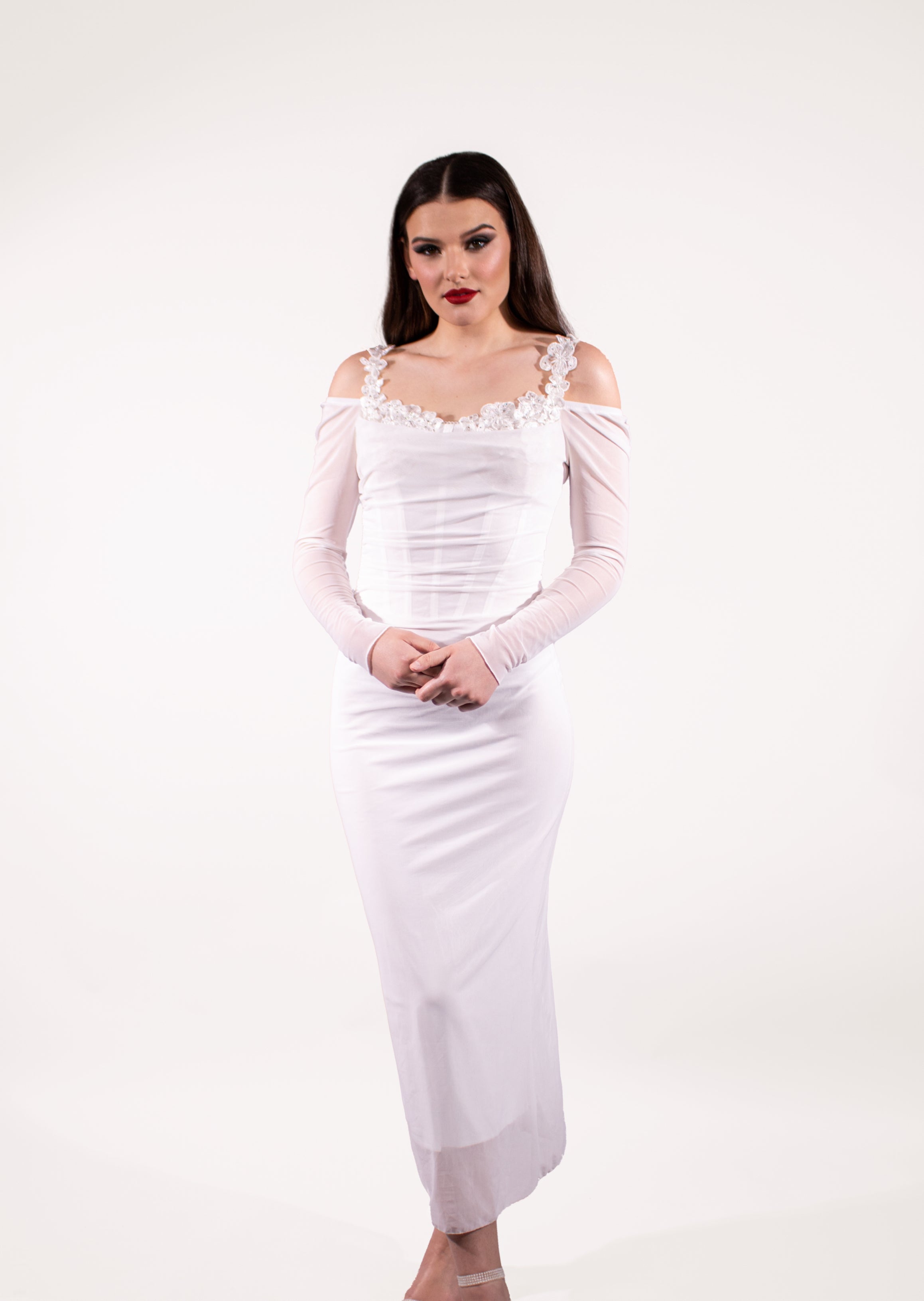 BARDOT FITTED EMBELLISHED DRESS