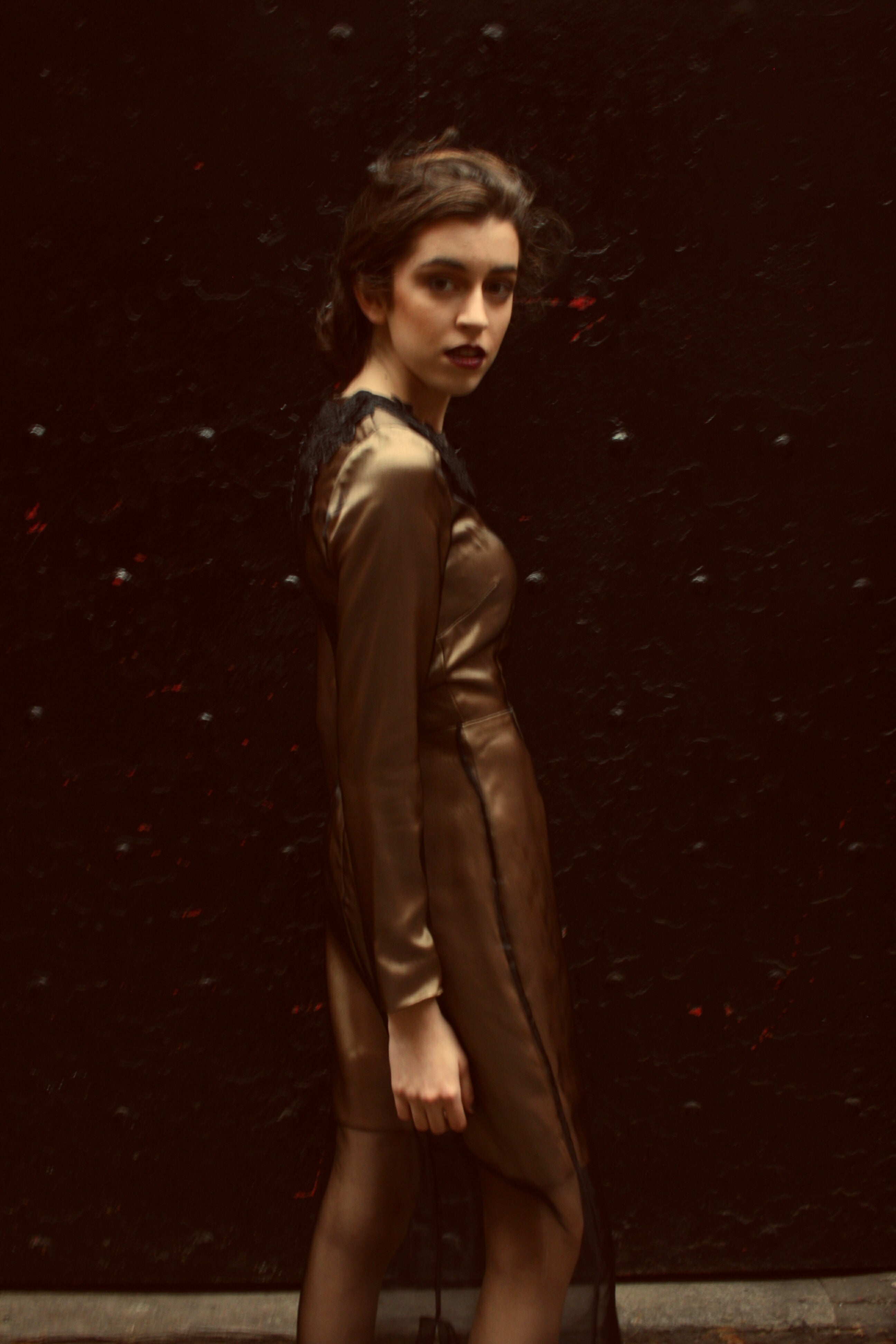 SHOULDER EMBROIDERED APPLIQUE DRESS