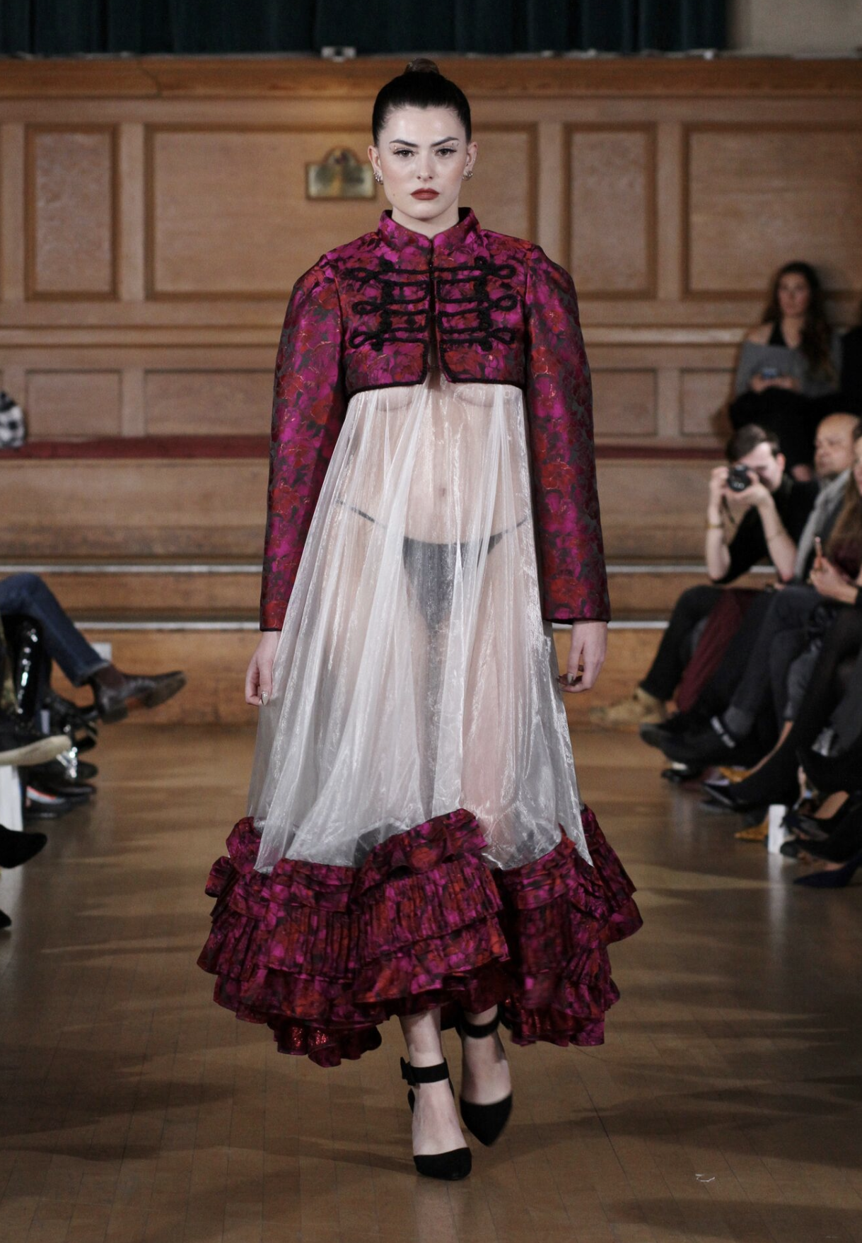 CROPPED FROGGING JACKET & FULL PINTUCK DRESS