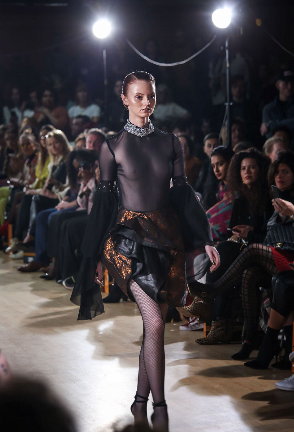 BRONZE STRUCTURED RUCHE SKIRT