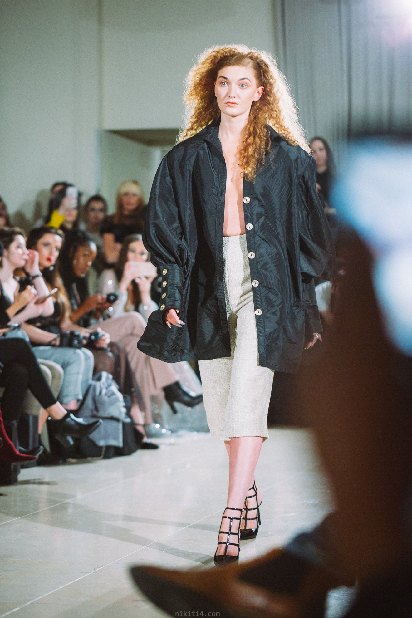 CRUSHED TAFETTA OVERSIZED SHIRT