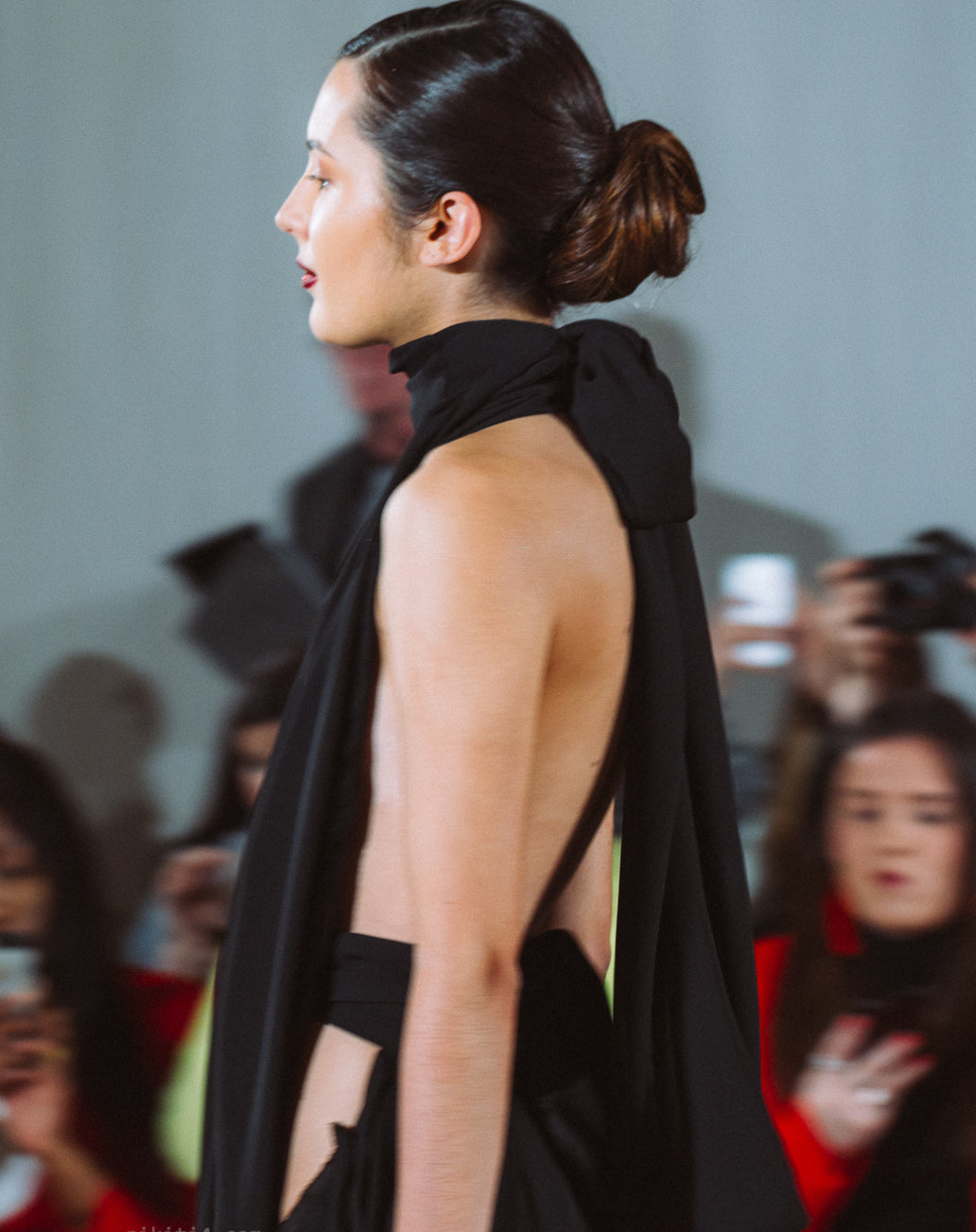 DRAPED OPEN BACK DRESS