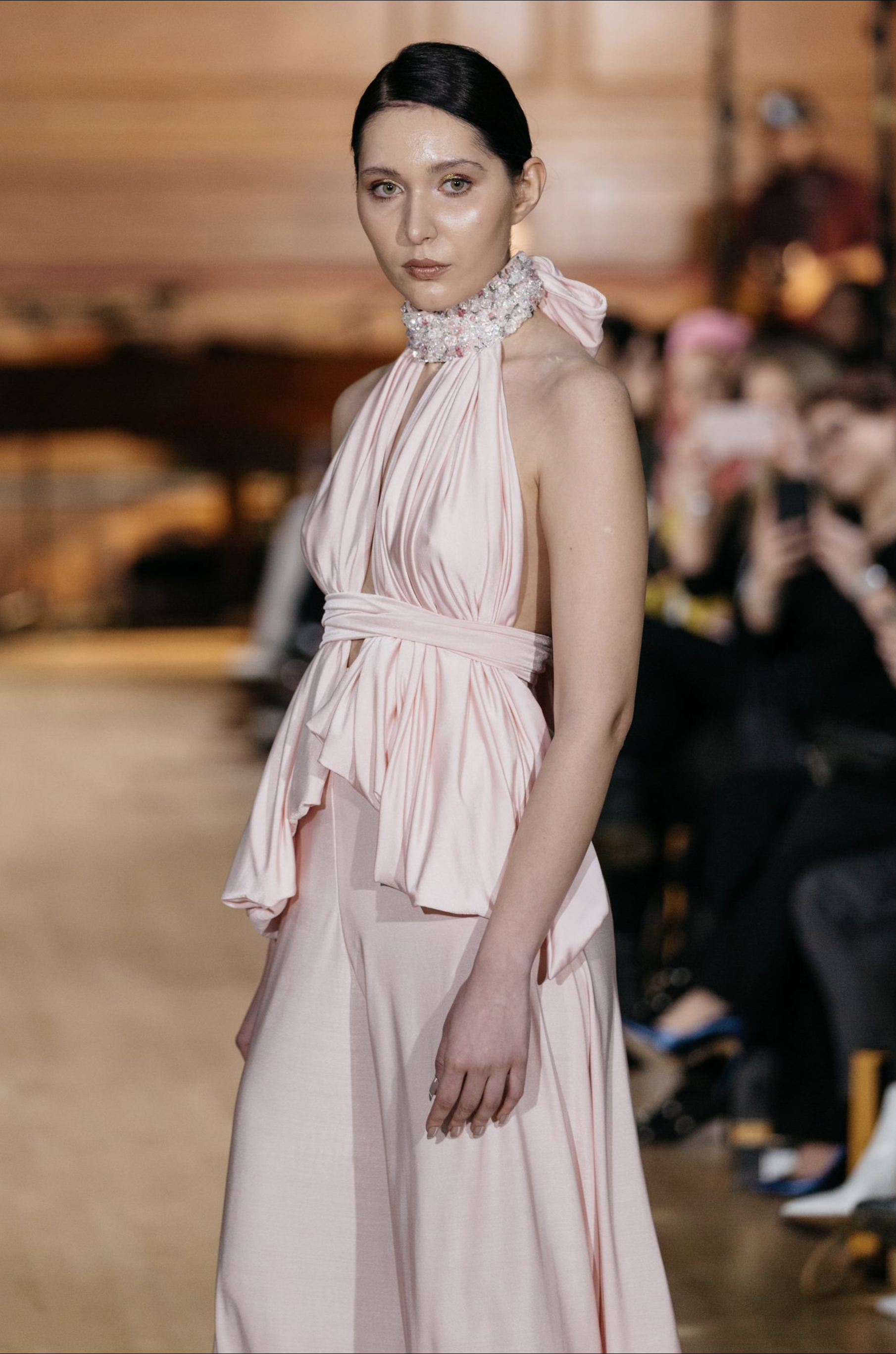 HAND EMBELLISHED CRYSTAL TOP & PALAZZO TROUSER