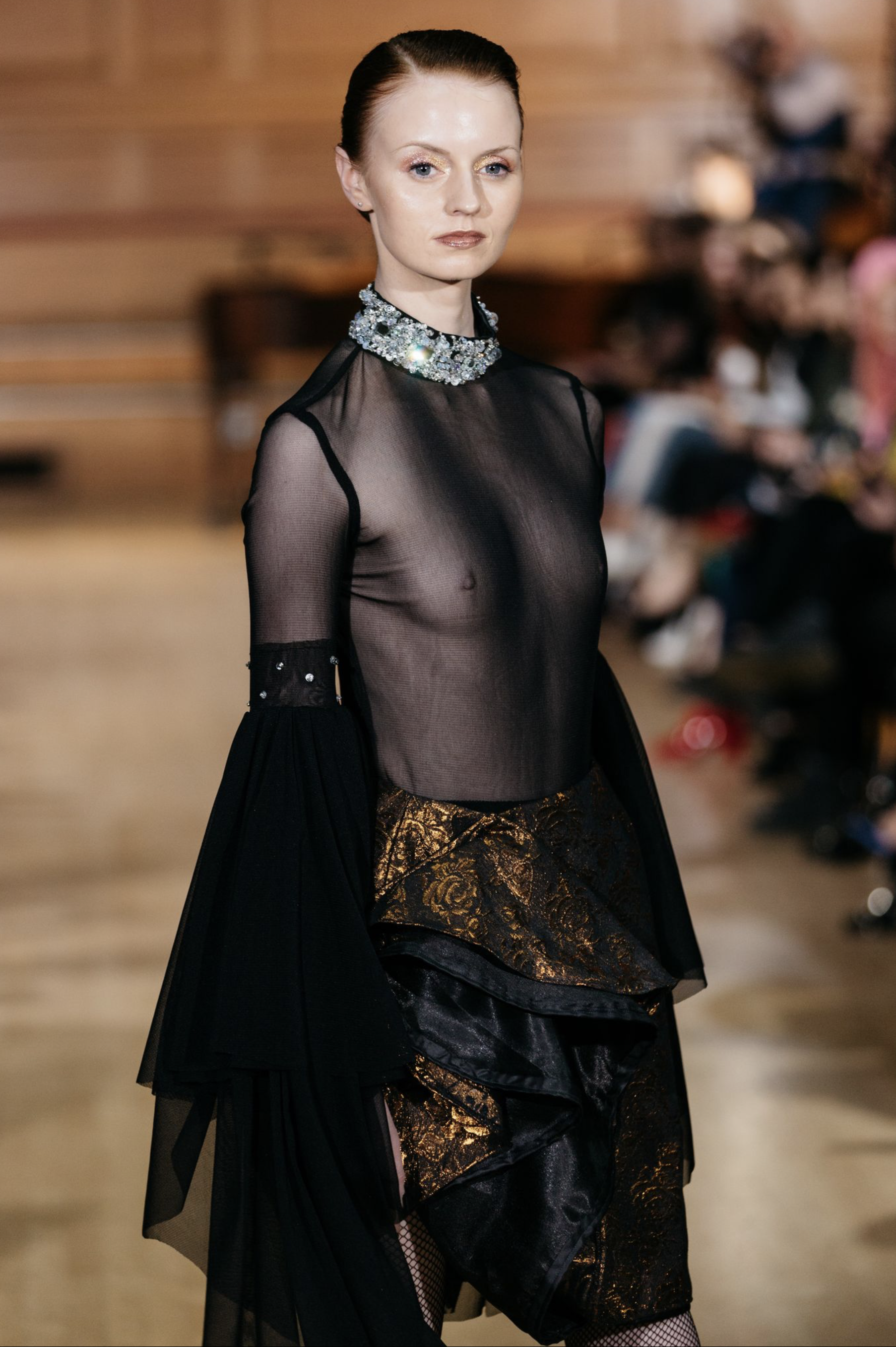 BRONZE STRUCTURED RUCHE SKIRT