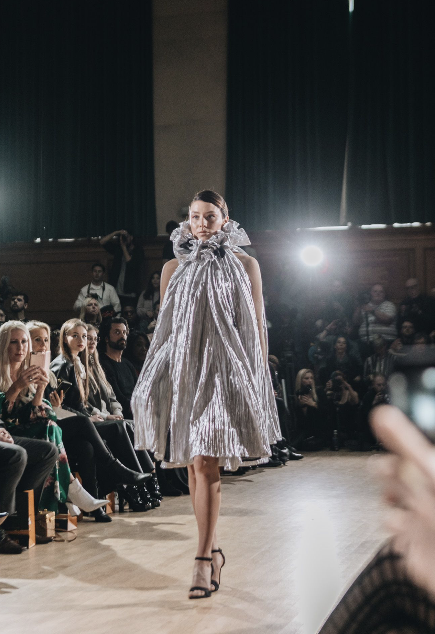 RUFFLED HIGH NECK DRESS