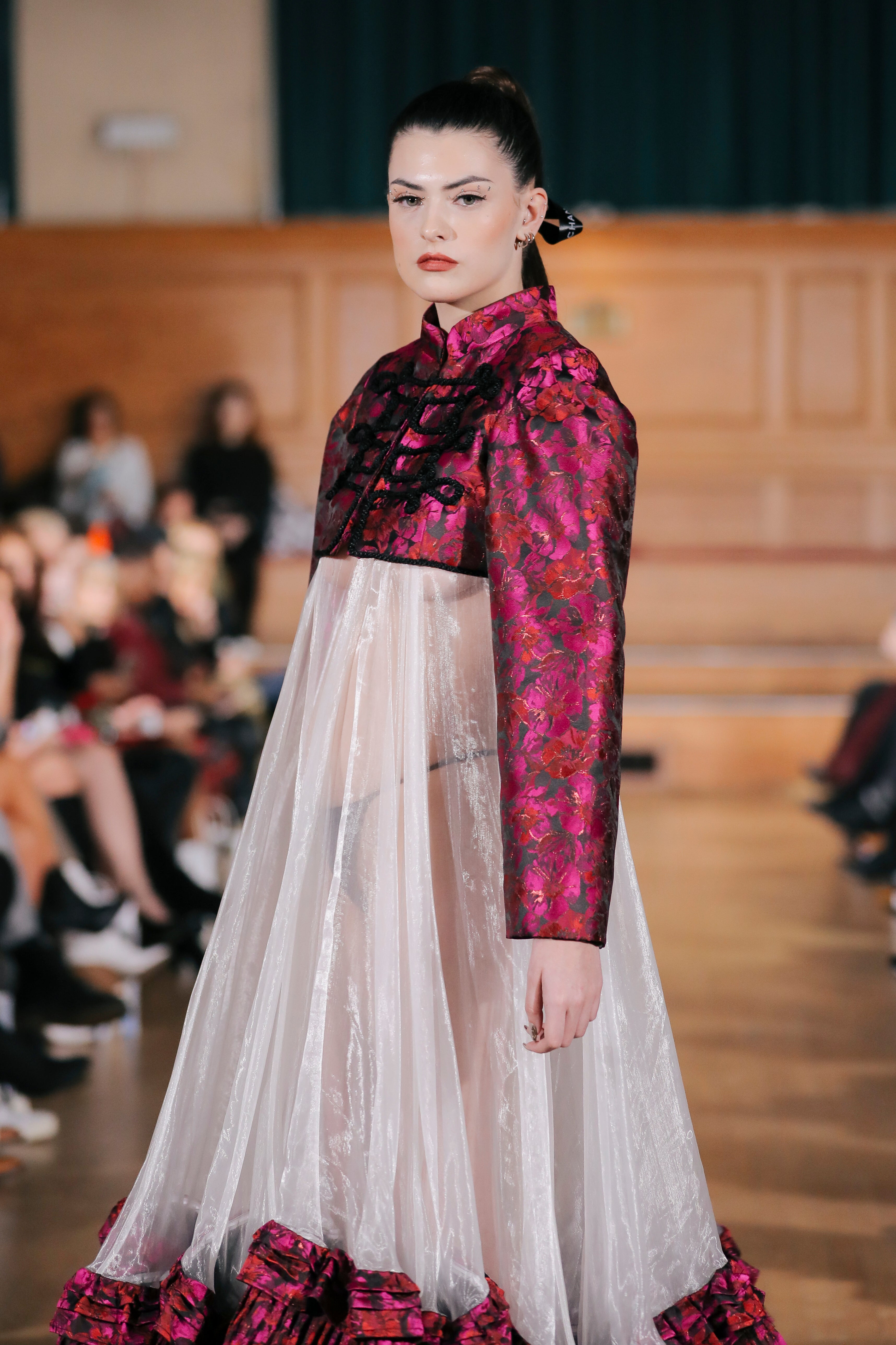 CROPPED FROGGING JACKET & FULL PINTUCK DRESS