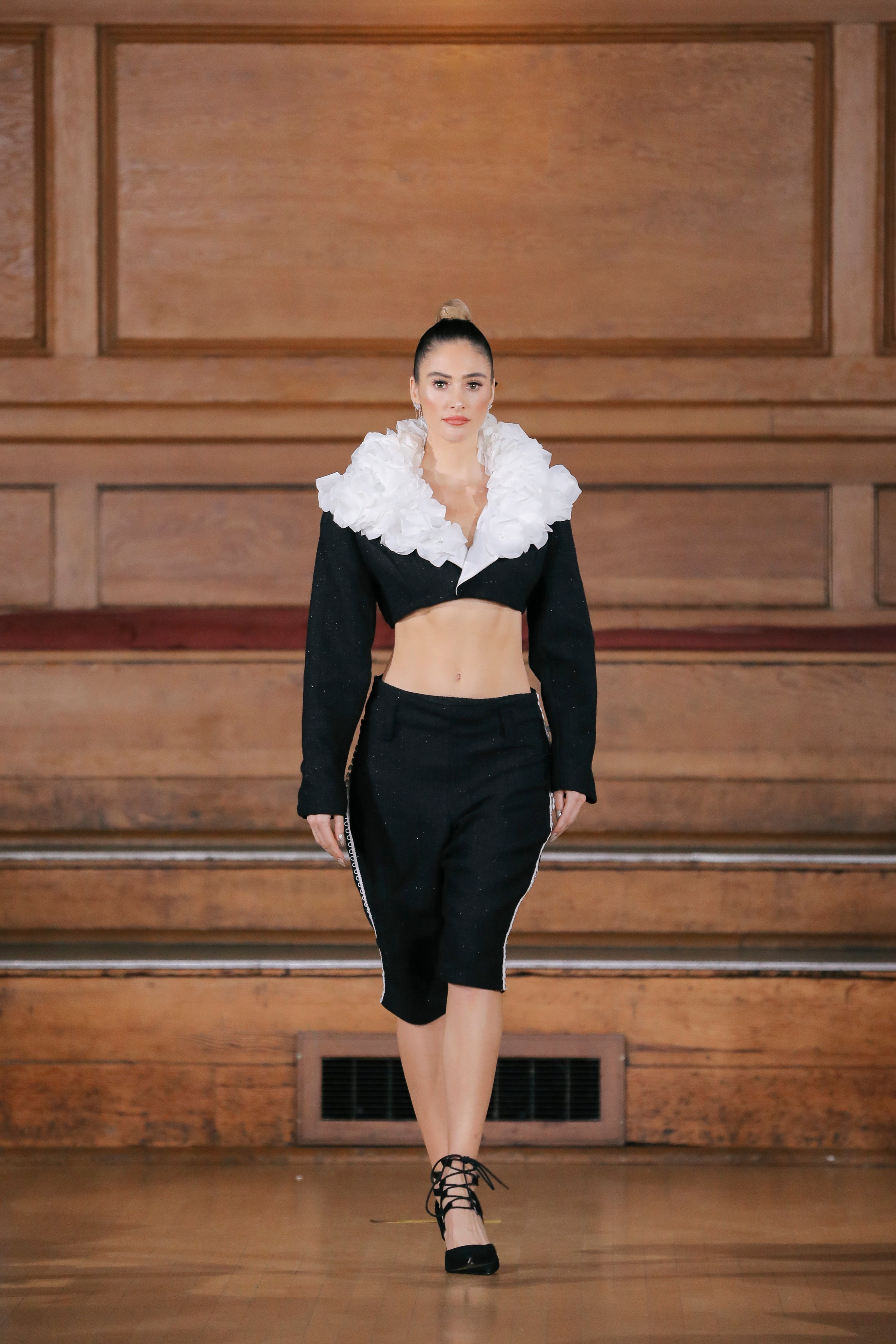 CROPPED PETAL EMBELLISHED JACKET