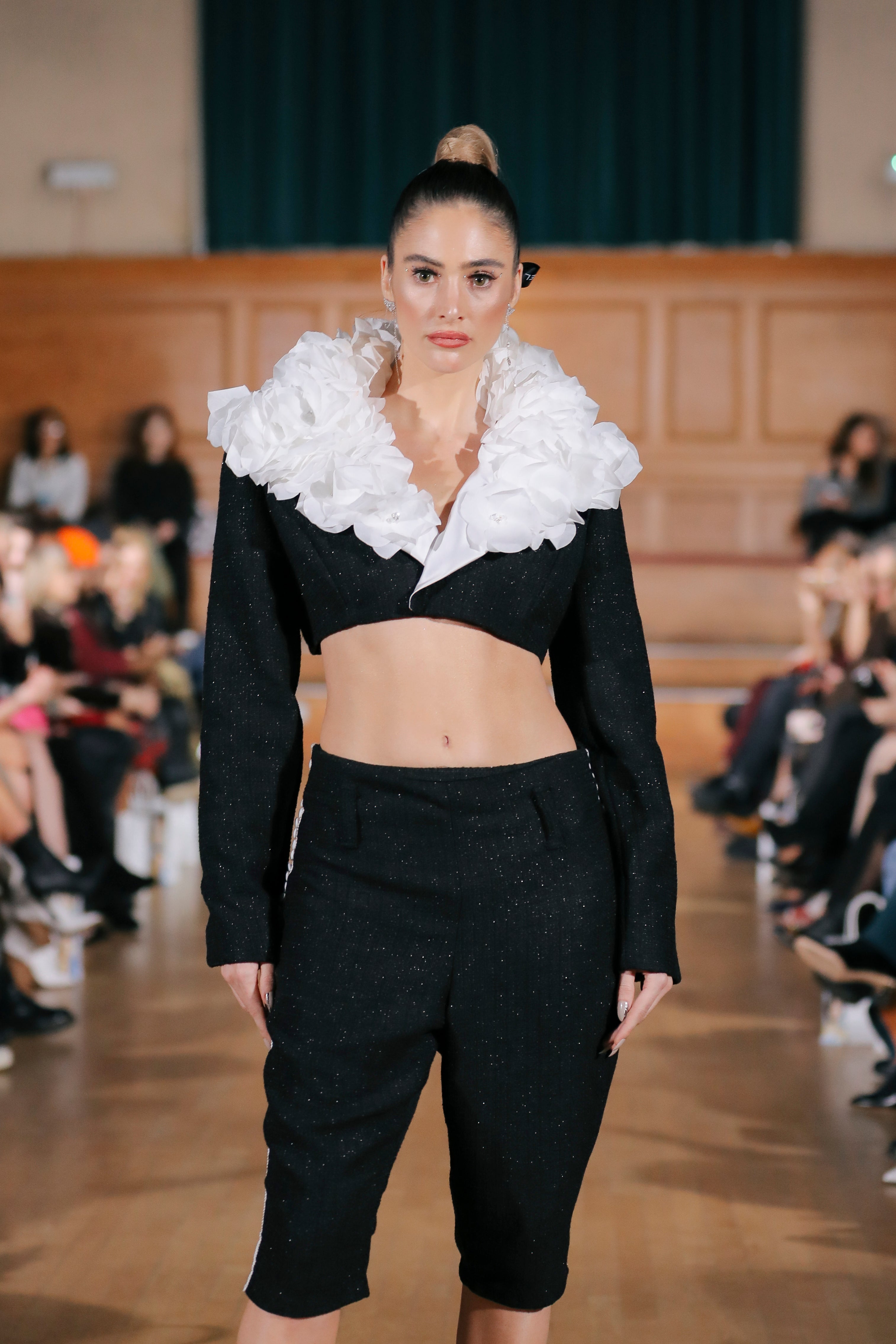 CROPPED PETAL EMBELLISHED JACKET