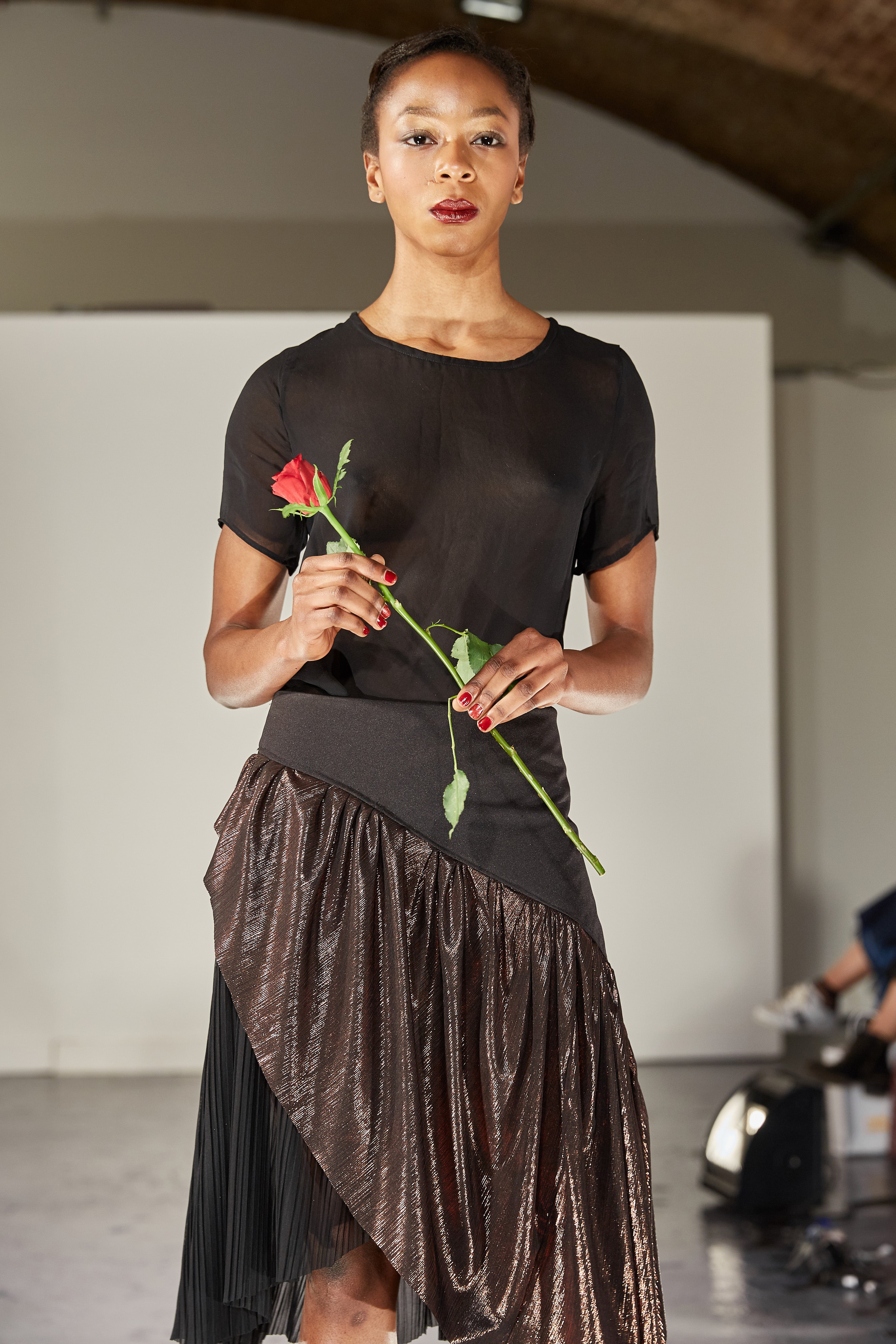 ASYMMETRIC WRAP EFFECT SKIRT