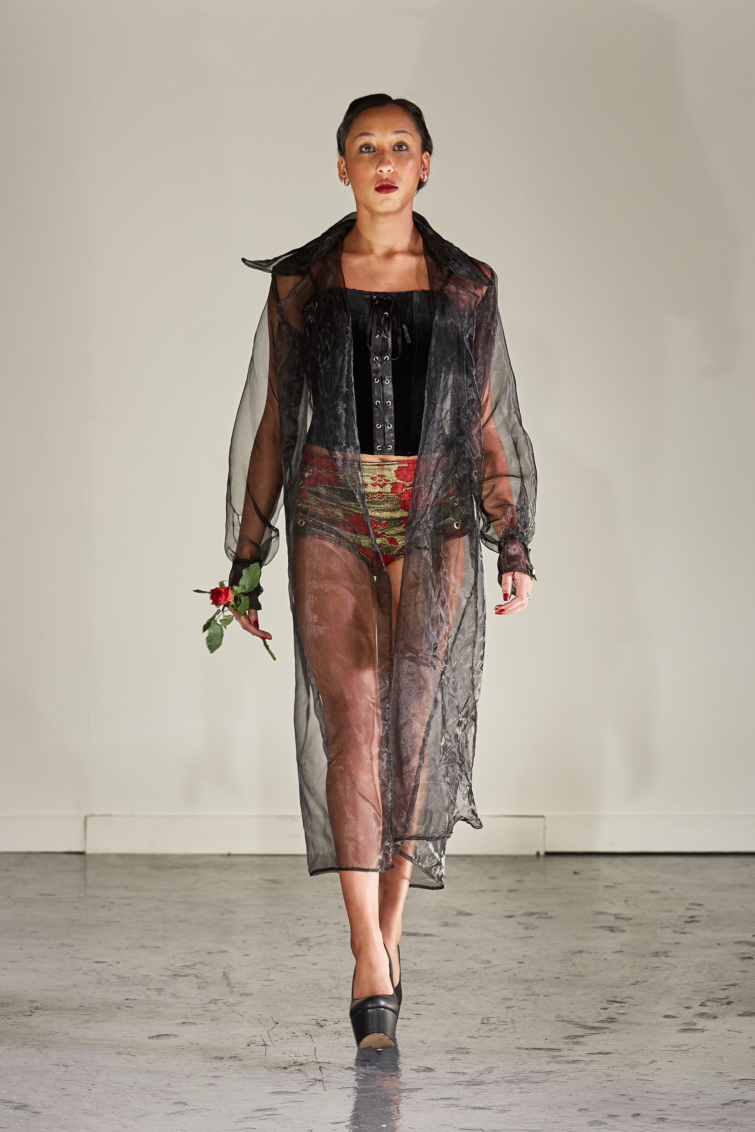 JACQUARD LACE-UP SHORTS