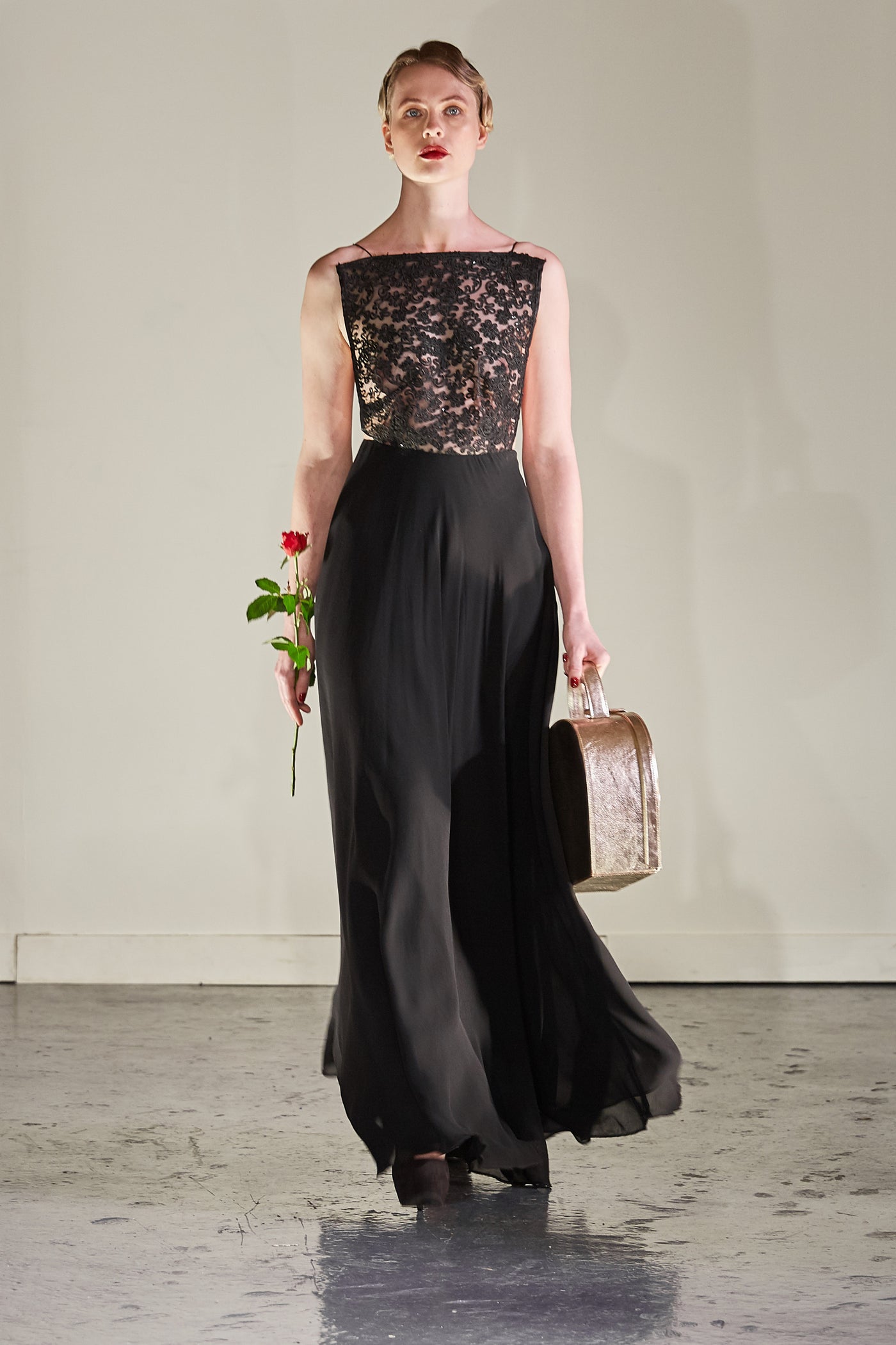 EMBROIDERED LACE CHIFFON DRESS Chanel Joan Elkayam EMBROIDERED LACE CHIFFON DRESS Chanel Joan Elkayam