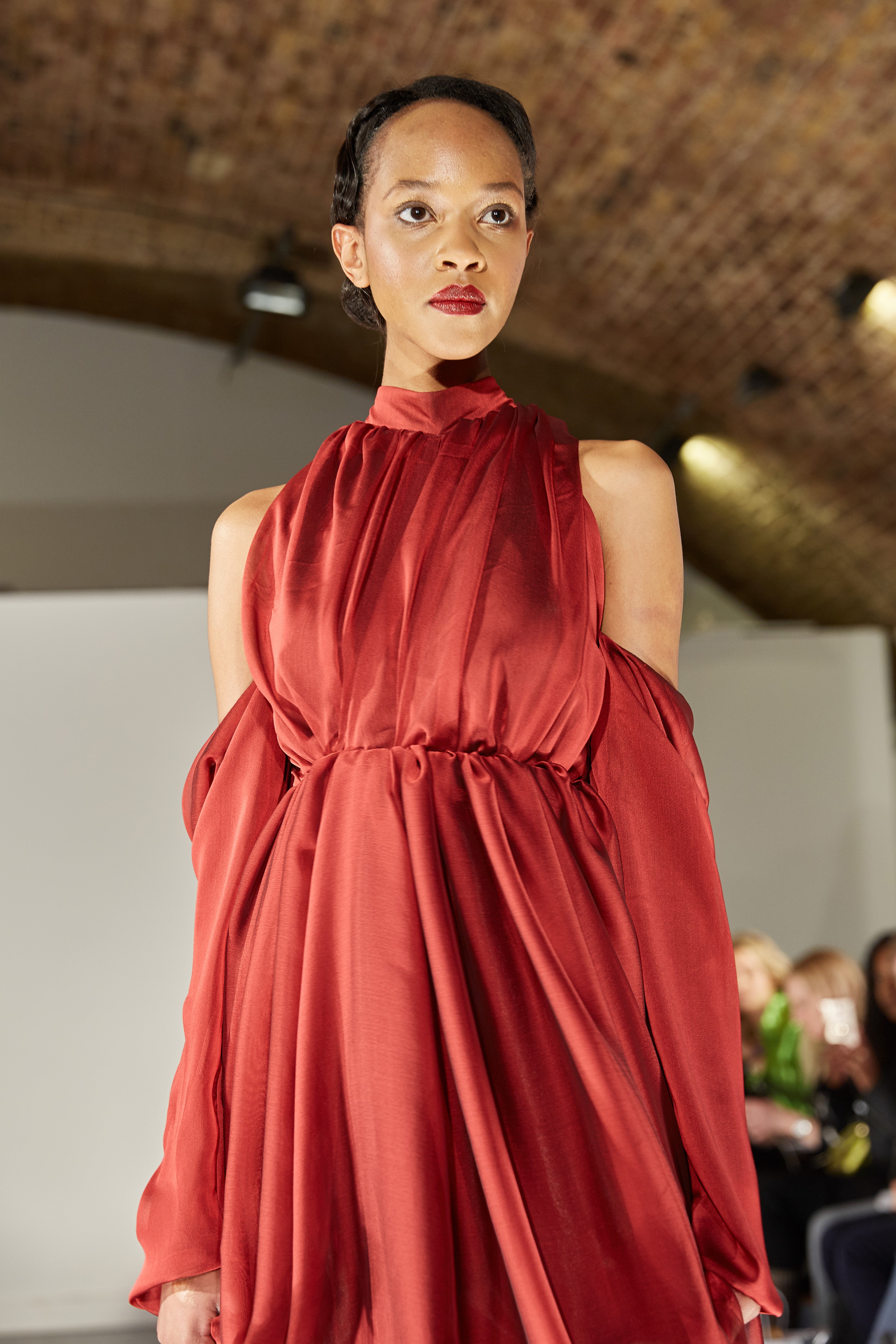 DRAPED HALTER NECK DRESS