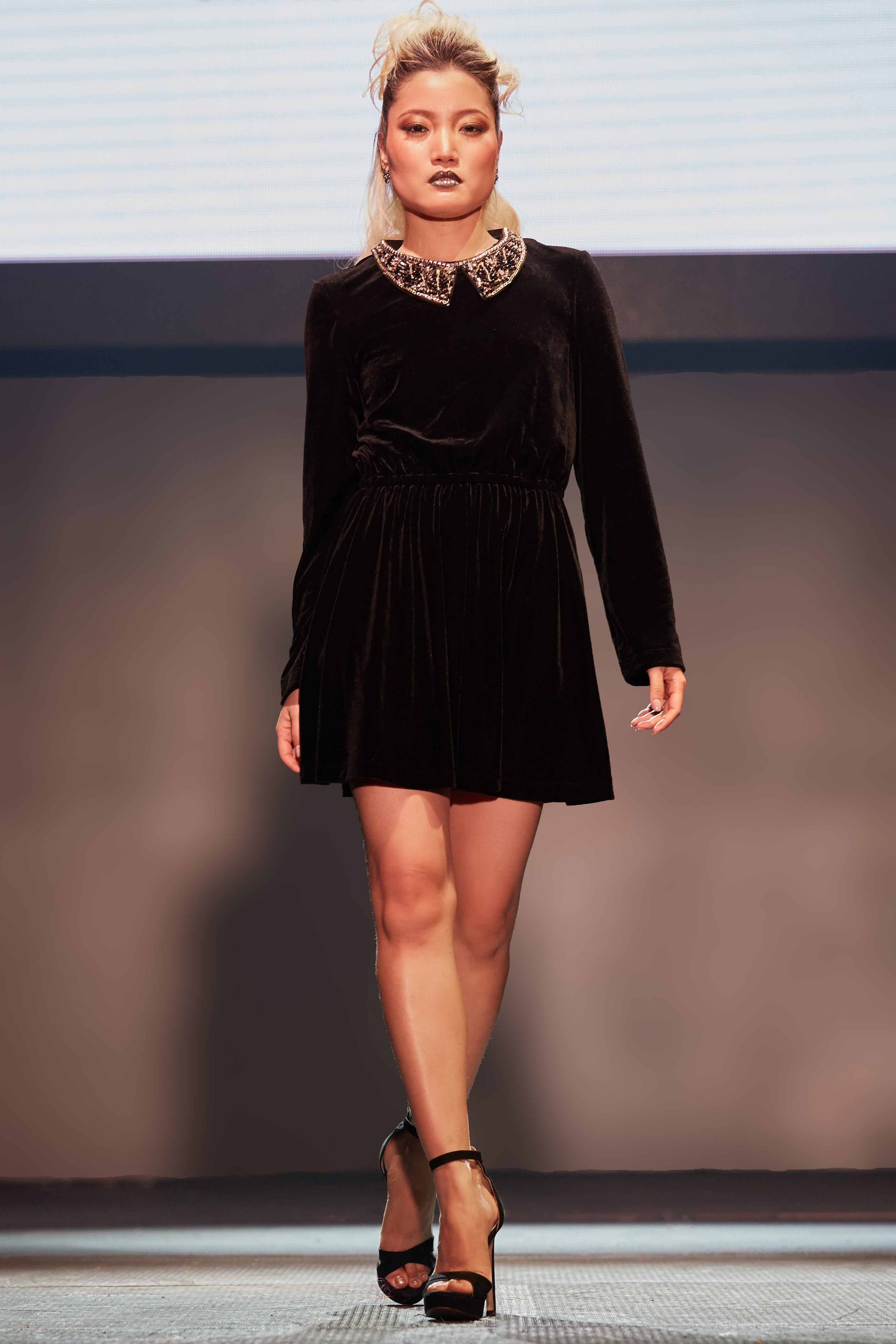 HAND EMBELLISHED PETERPAN COLLAR DRESS