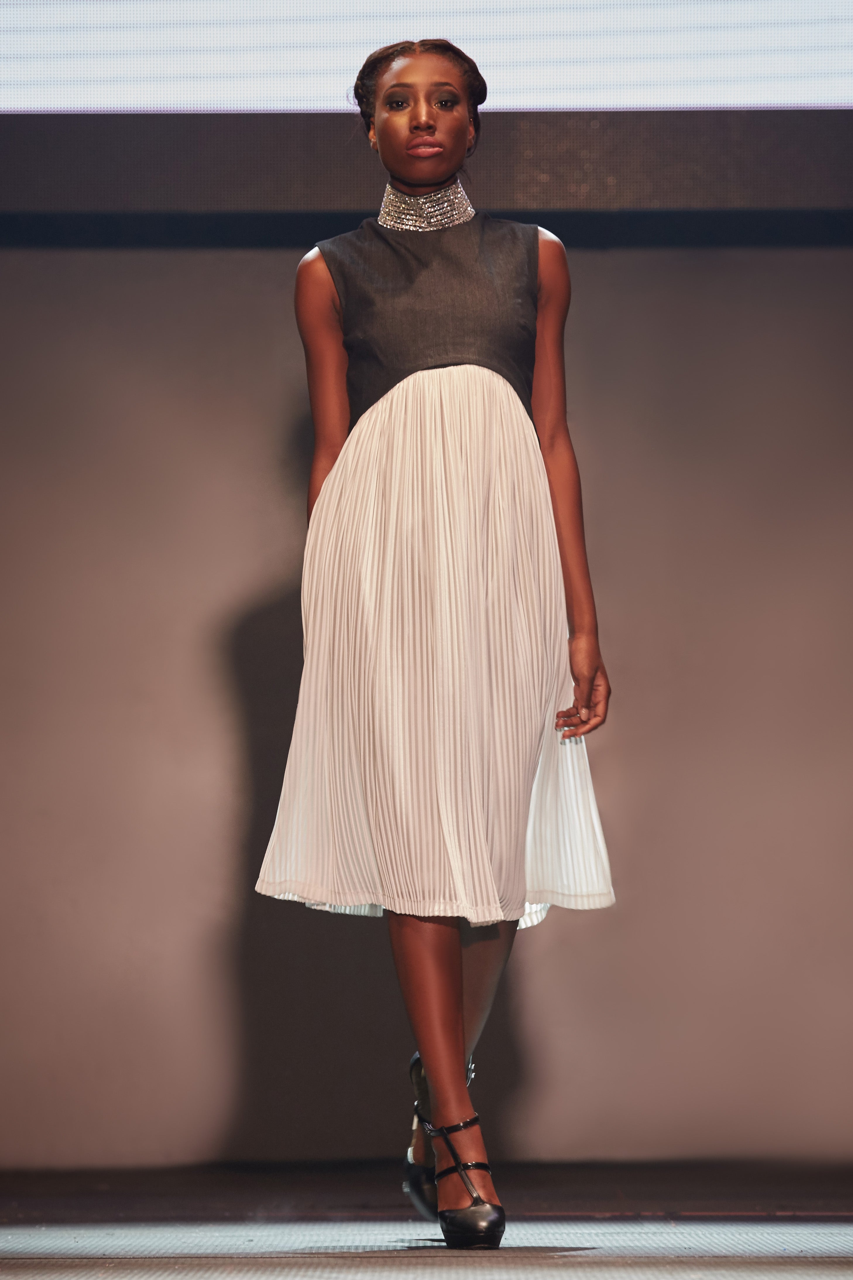 HAND EMBELLISHED CRYSTAL CURVE DRESS