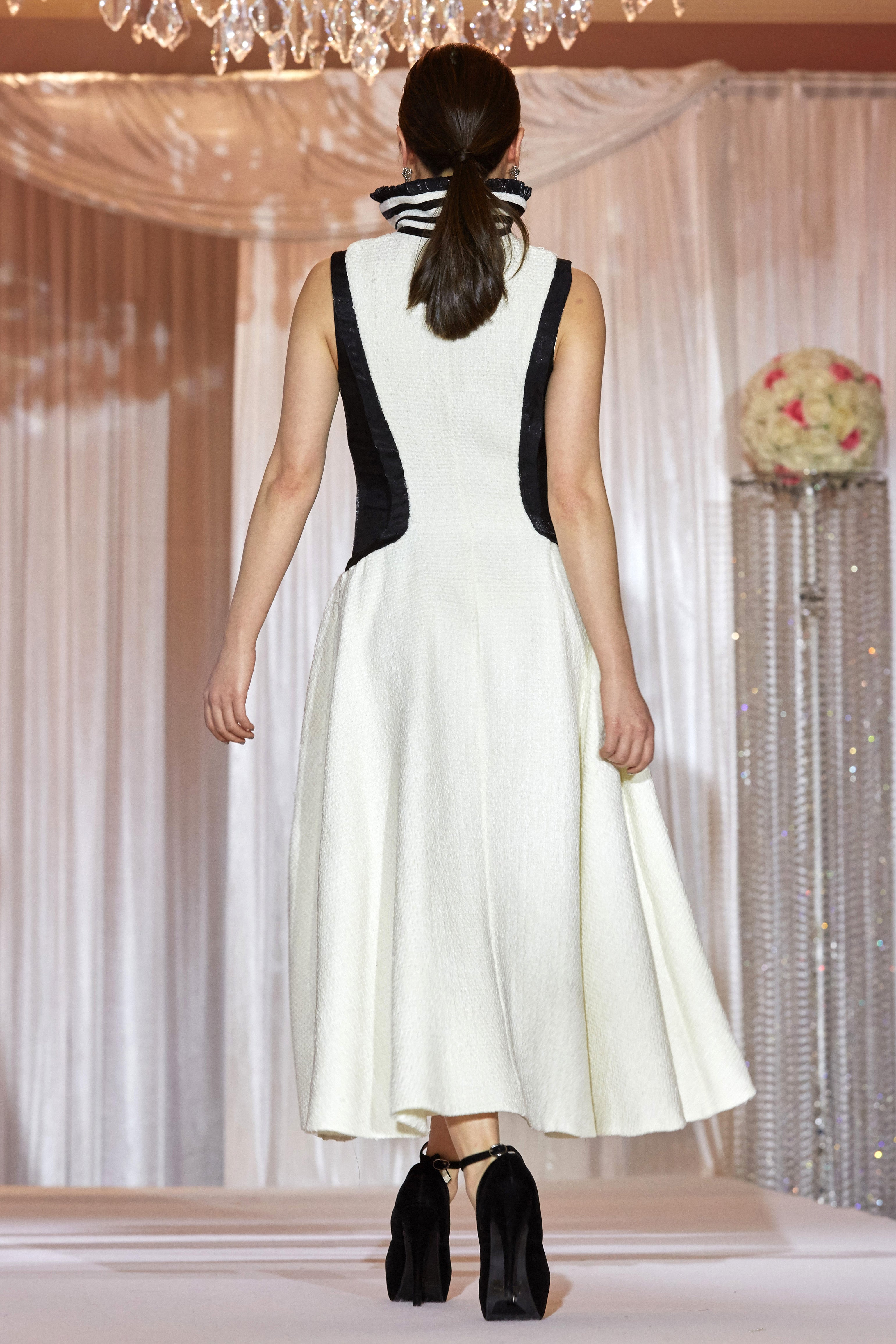 HIGH NECK ZIP FRONT DRESS