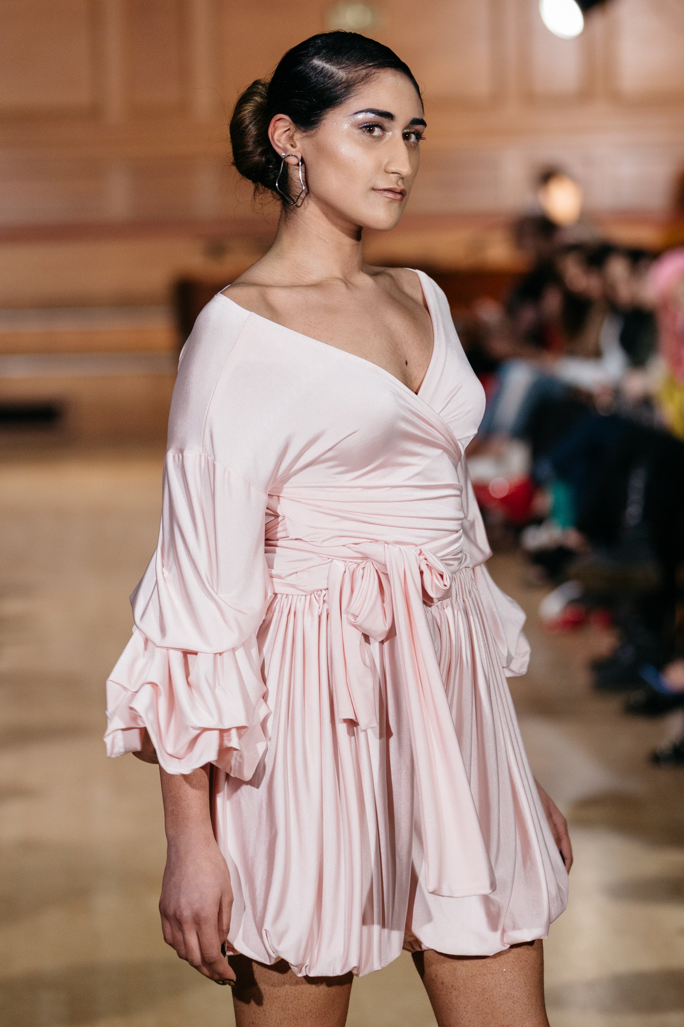 BABY PINK RUCHED WRAP TOP & SHORTS