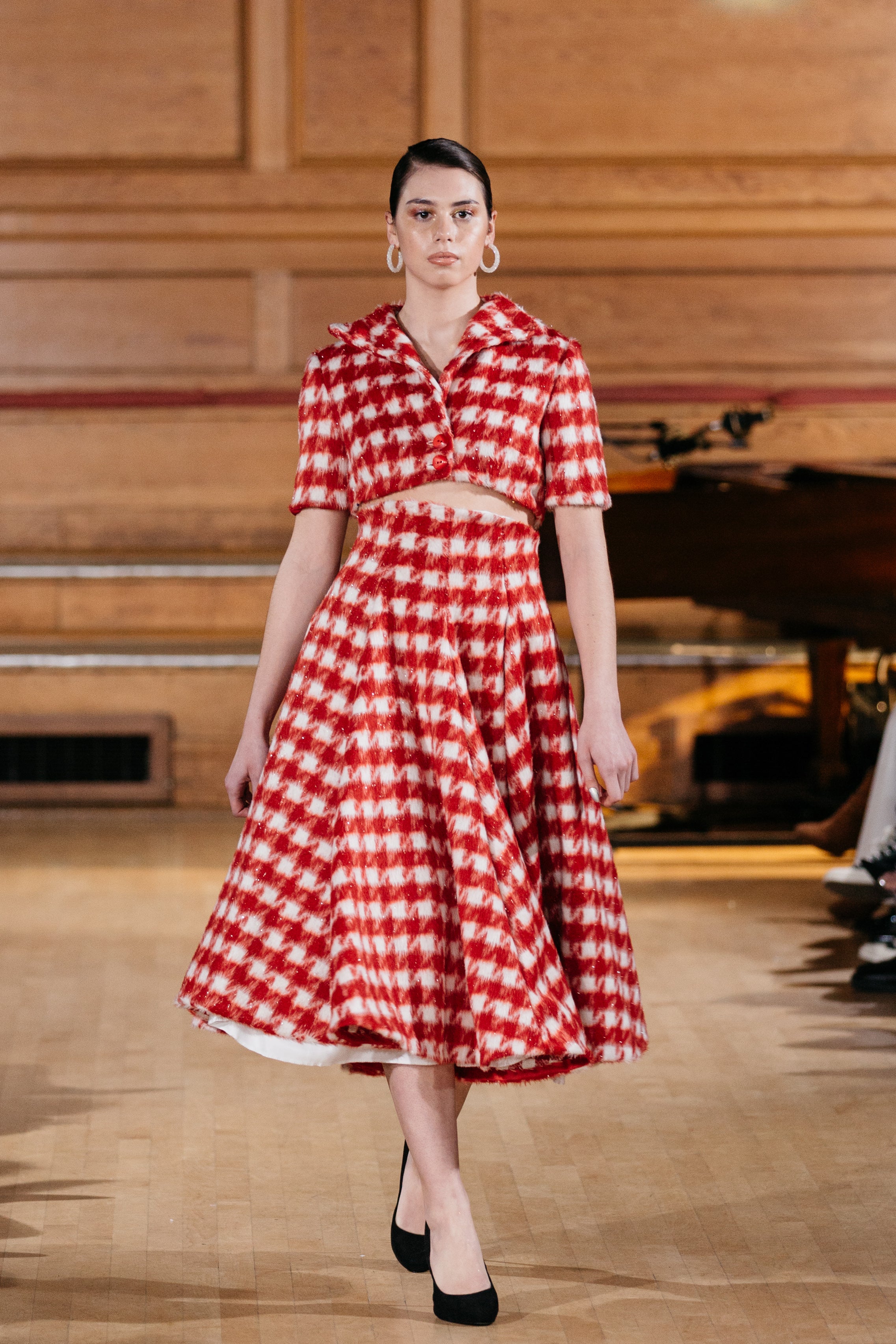 GINGHAM CROPPED JACKET