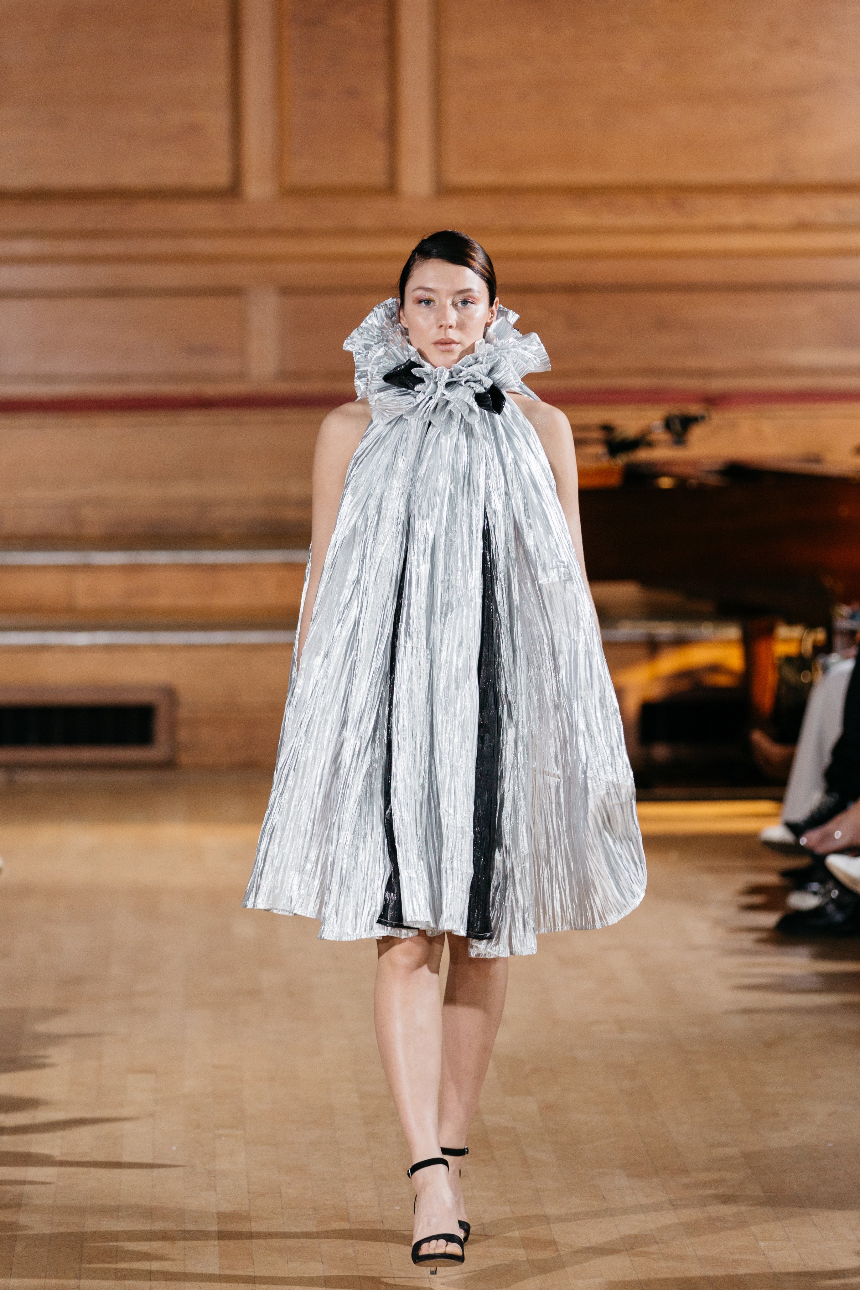 RUFFLED HIGH NECK DRESS