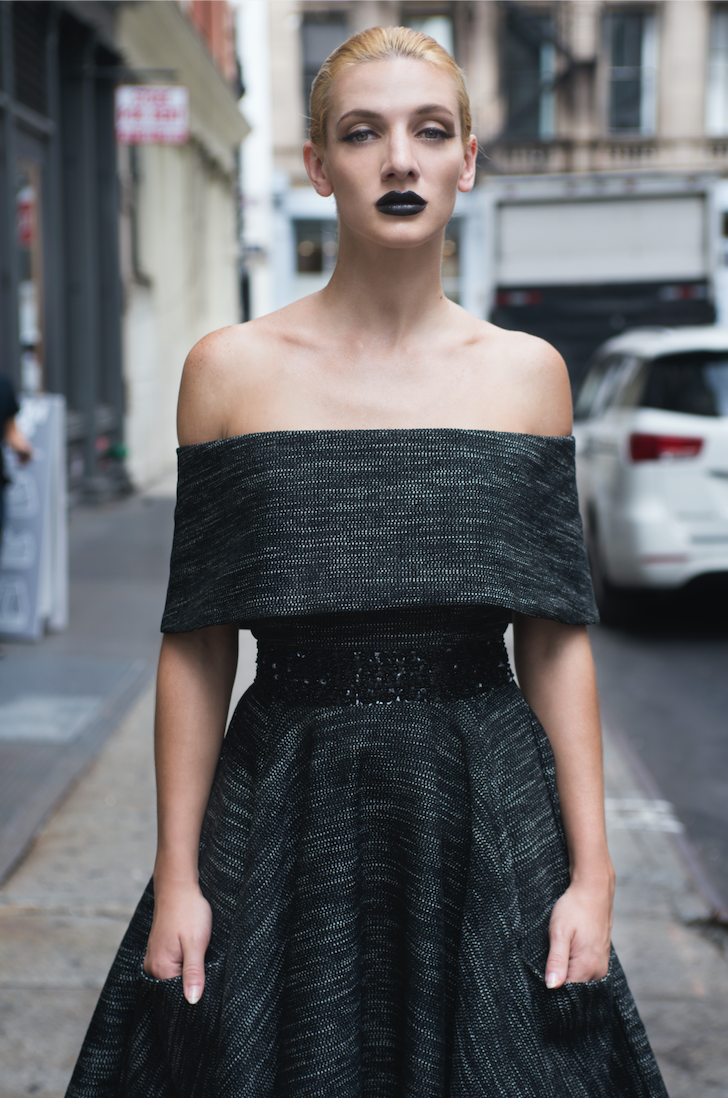 BARDOT NECKLINE HAND EMBELLISHED DRESS