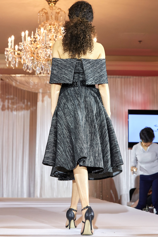 BARDOT NECKLINE HAND EMBELLISHED DRESS