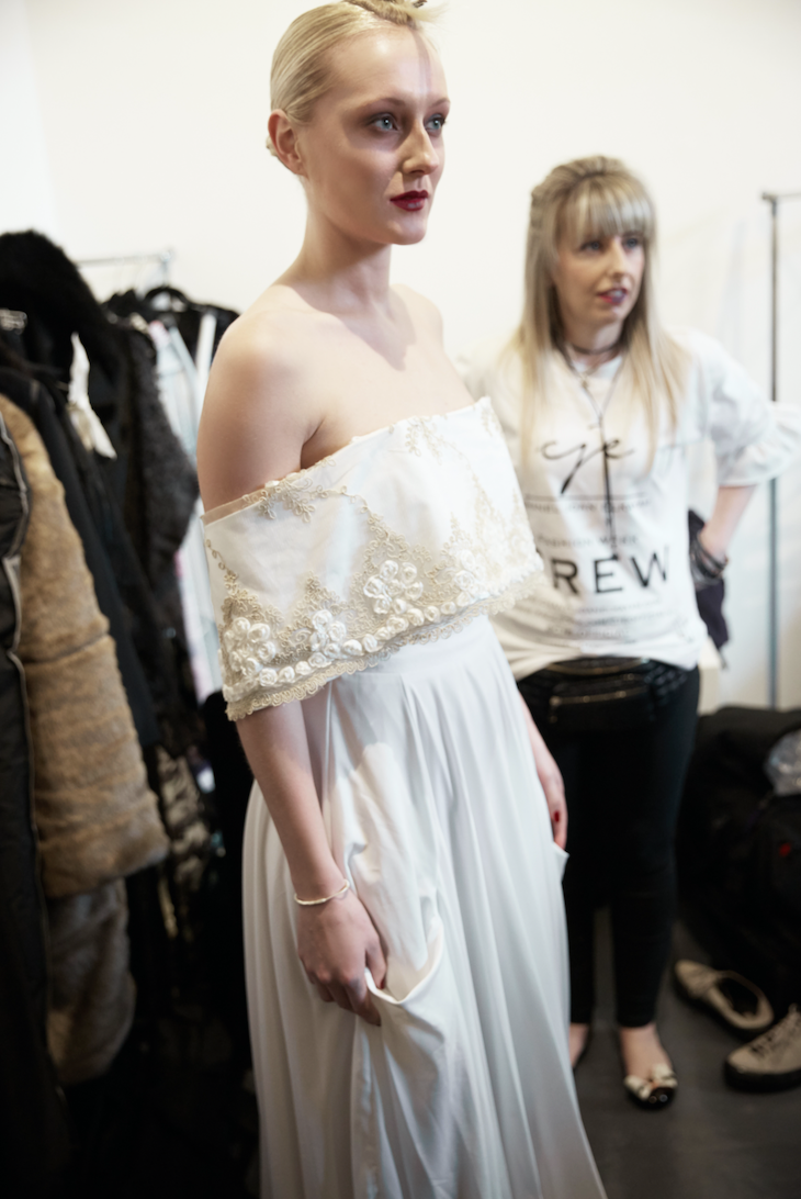 BARDOT NECKLINE EMBROIDERED DRESS