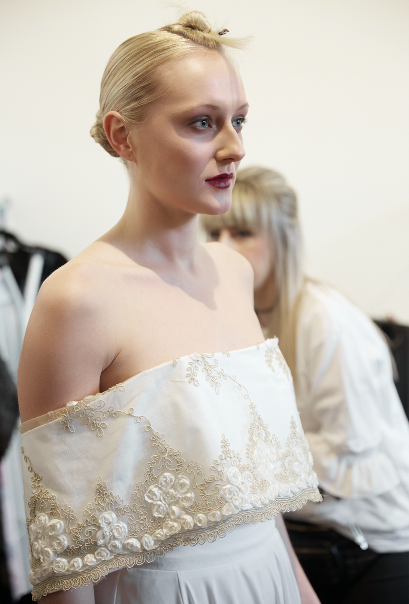 BARDOT NECKLINE EMBROIDERED DRESS