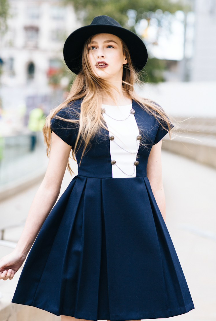 HIGH WAISTED DROP SLEEVE DRESS