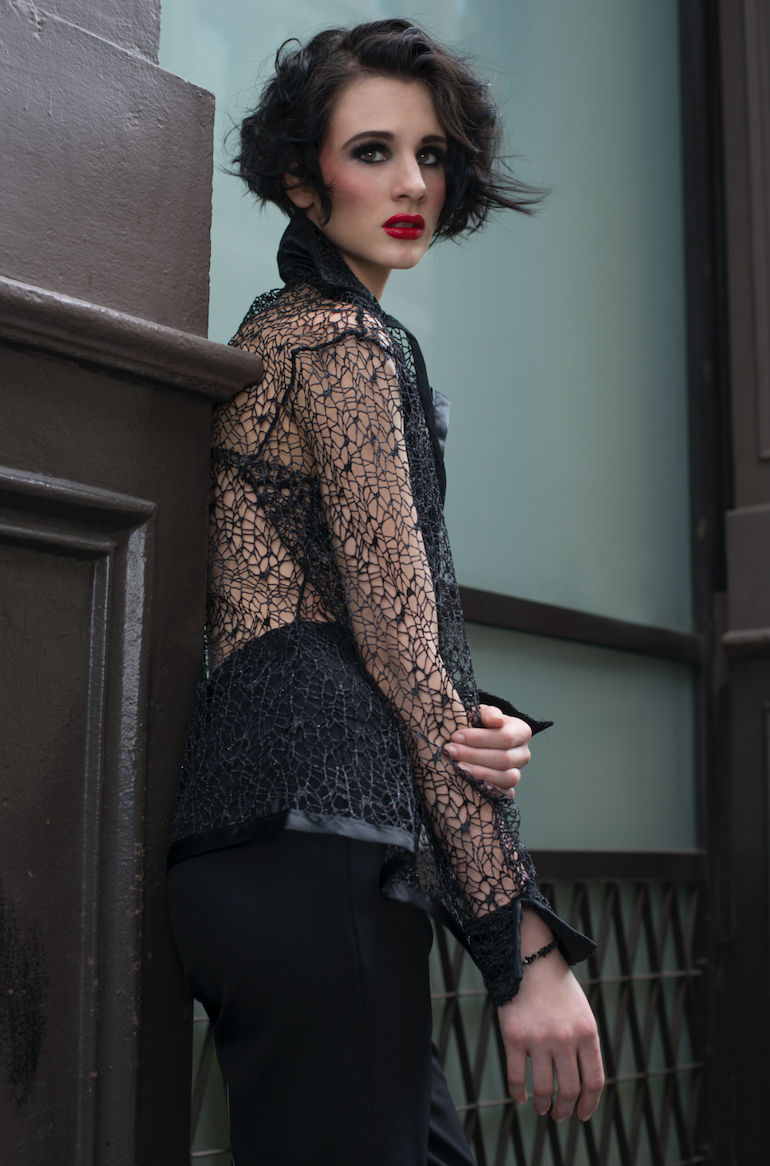 3D GLITTER MESH SHIRT