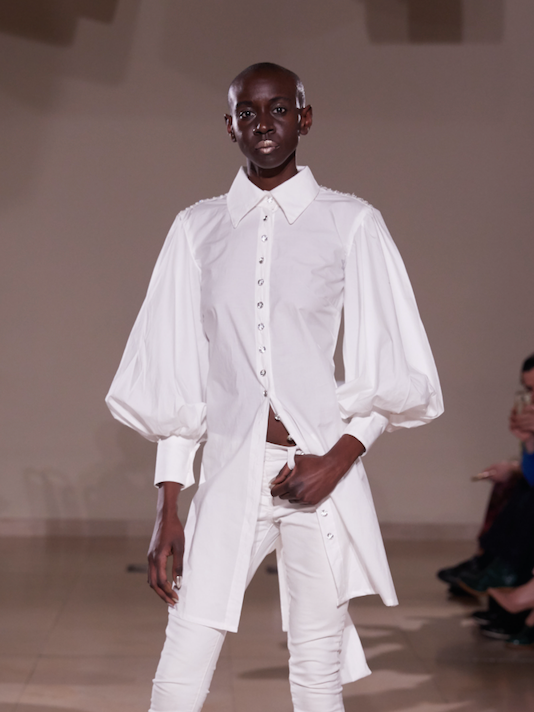 HAND EMBELLISHED POPLIN COTTON SHIRT