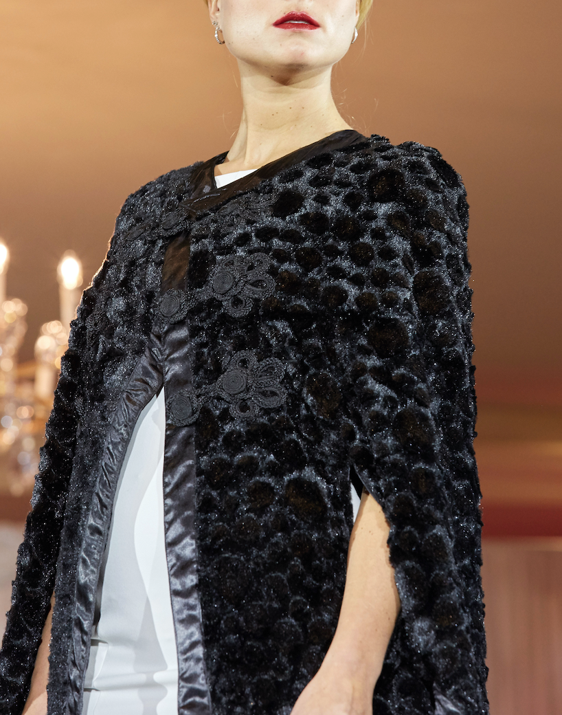 ASYMMETRICAL FUR CAPE