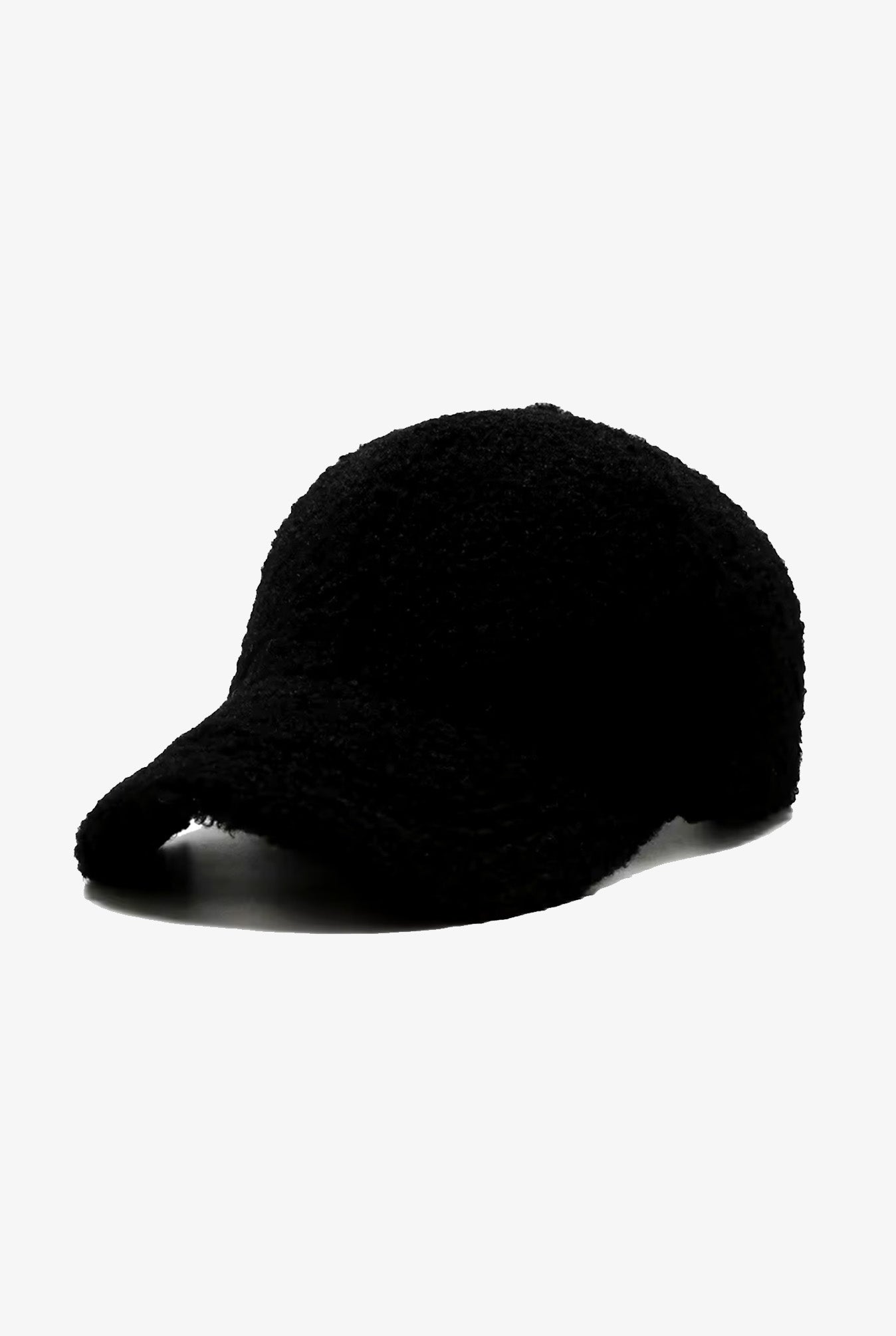 Black Boucle Textured Cap