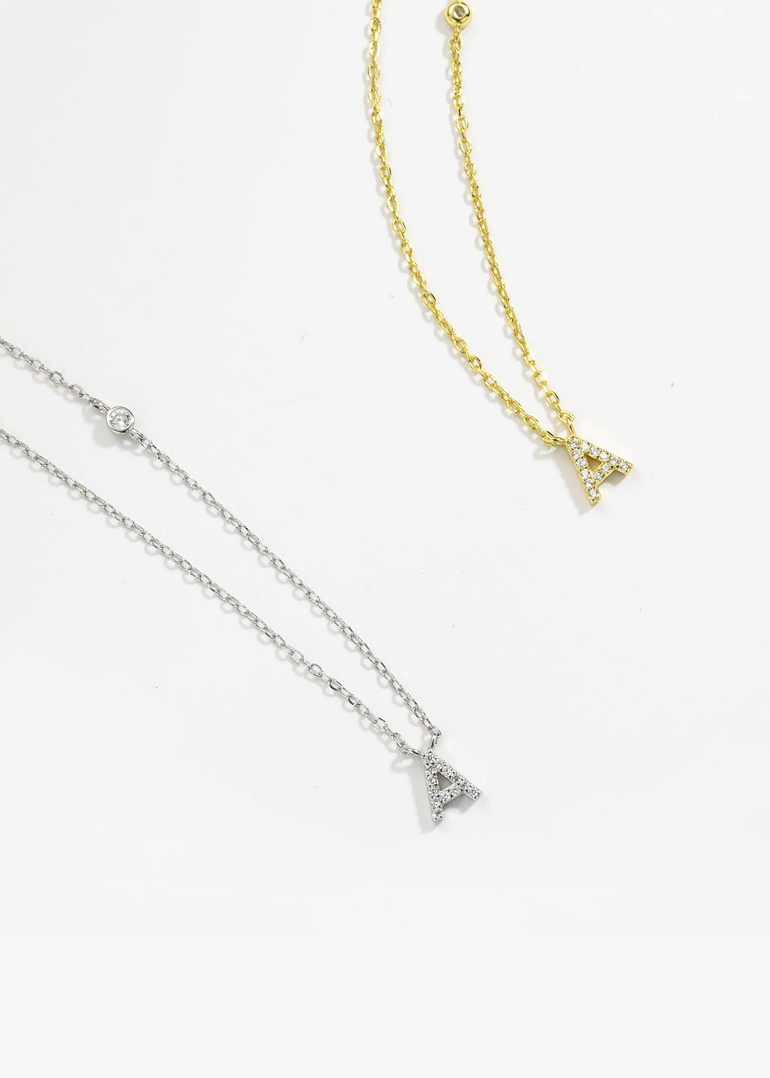 SMALL INITIAL CRYSTAL NECKLACE