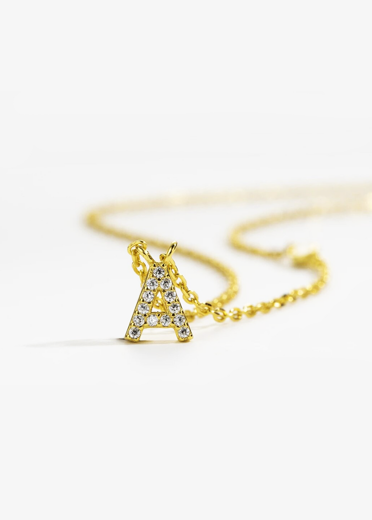 SMALL INITIAL CRYSTAL NECKLACE