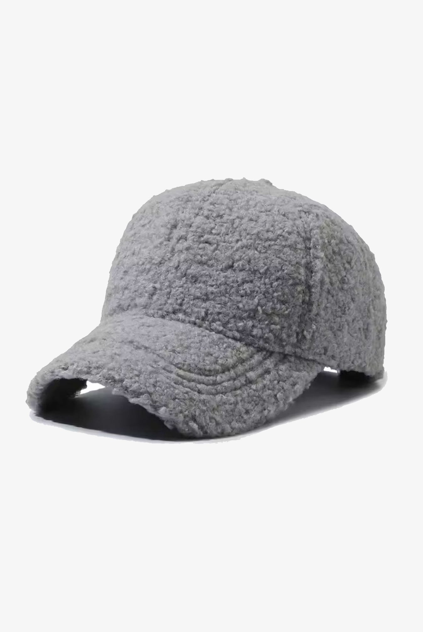 Grey Boucle Textured Cap