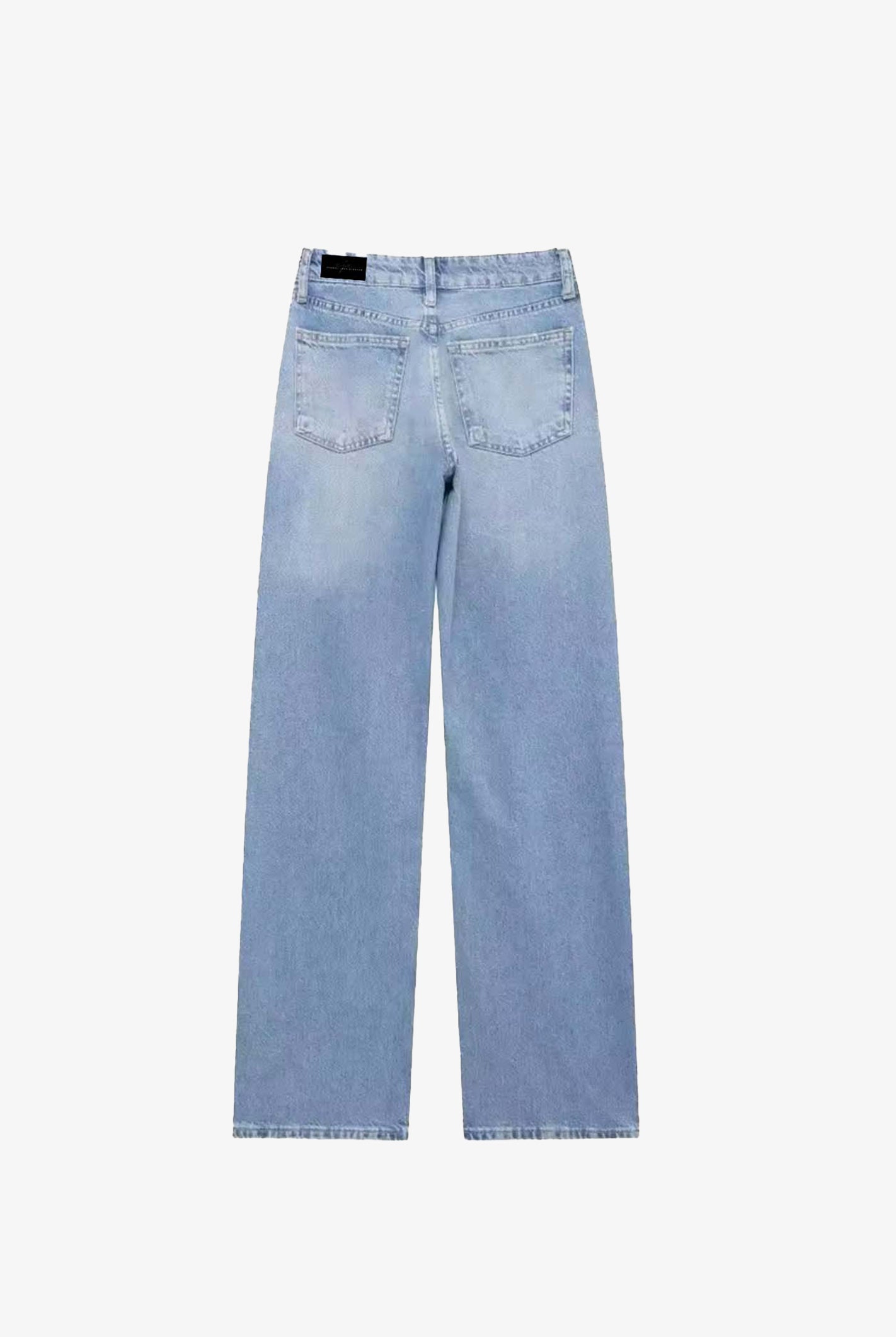 Blue Mirror Dots Detailed Straight Leg Jeans