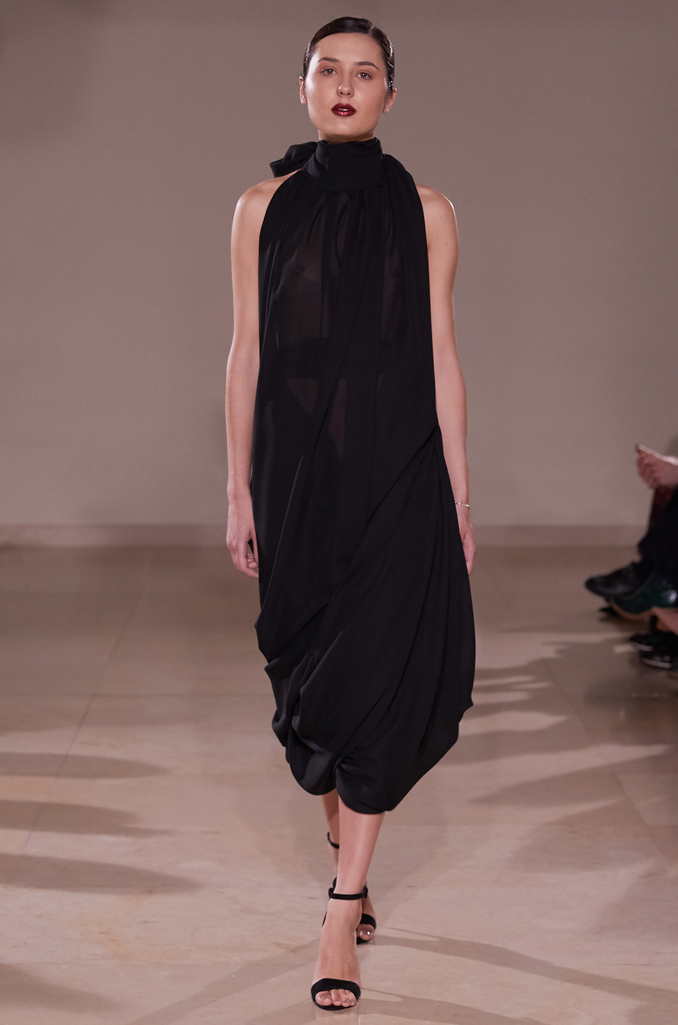 DRAPED OPEN BACK DRESS