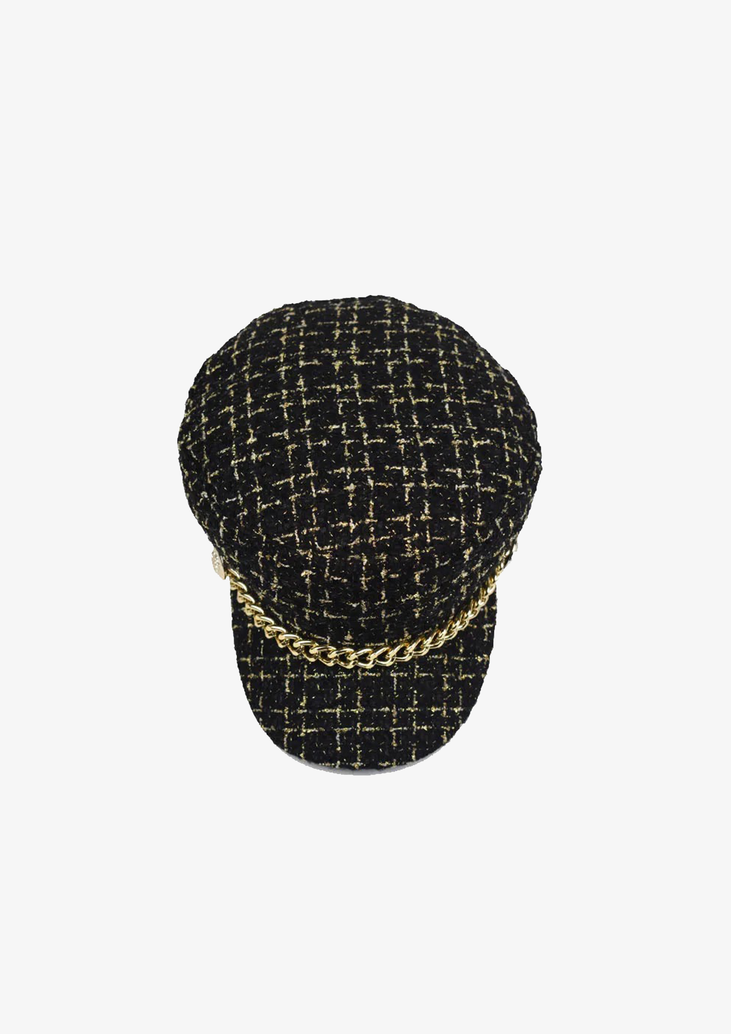 BLACK TWEED BAKER BOY HAT