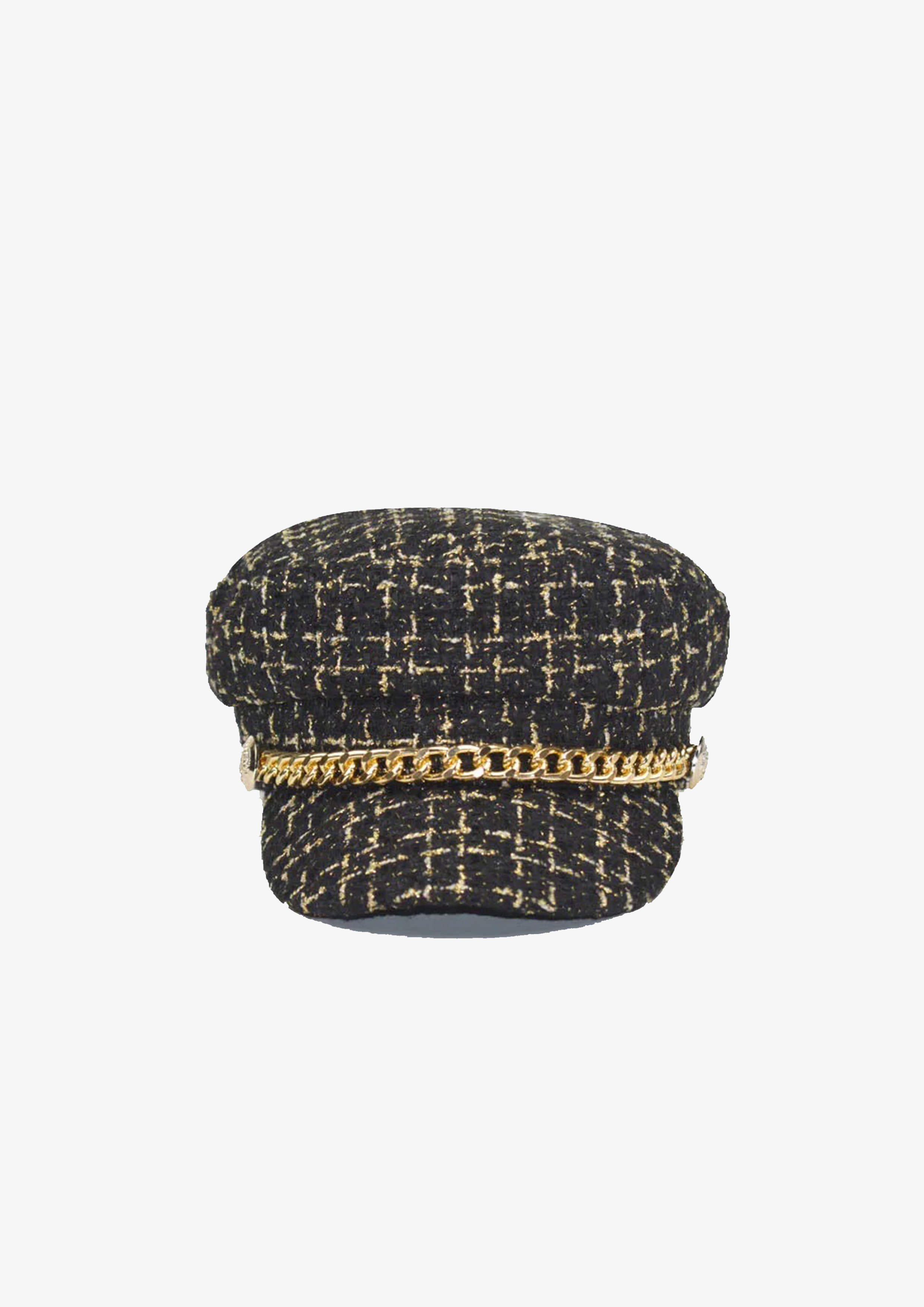 BLACK TWEED BAKER BOY HAT