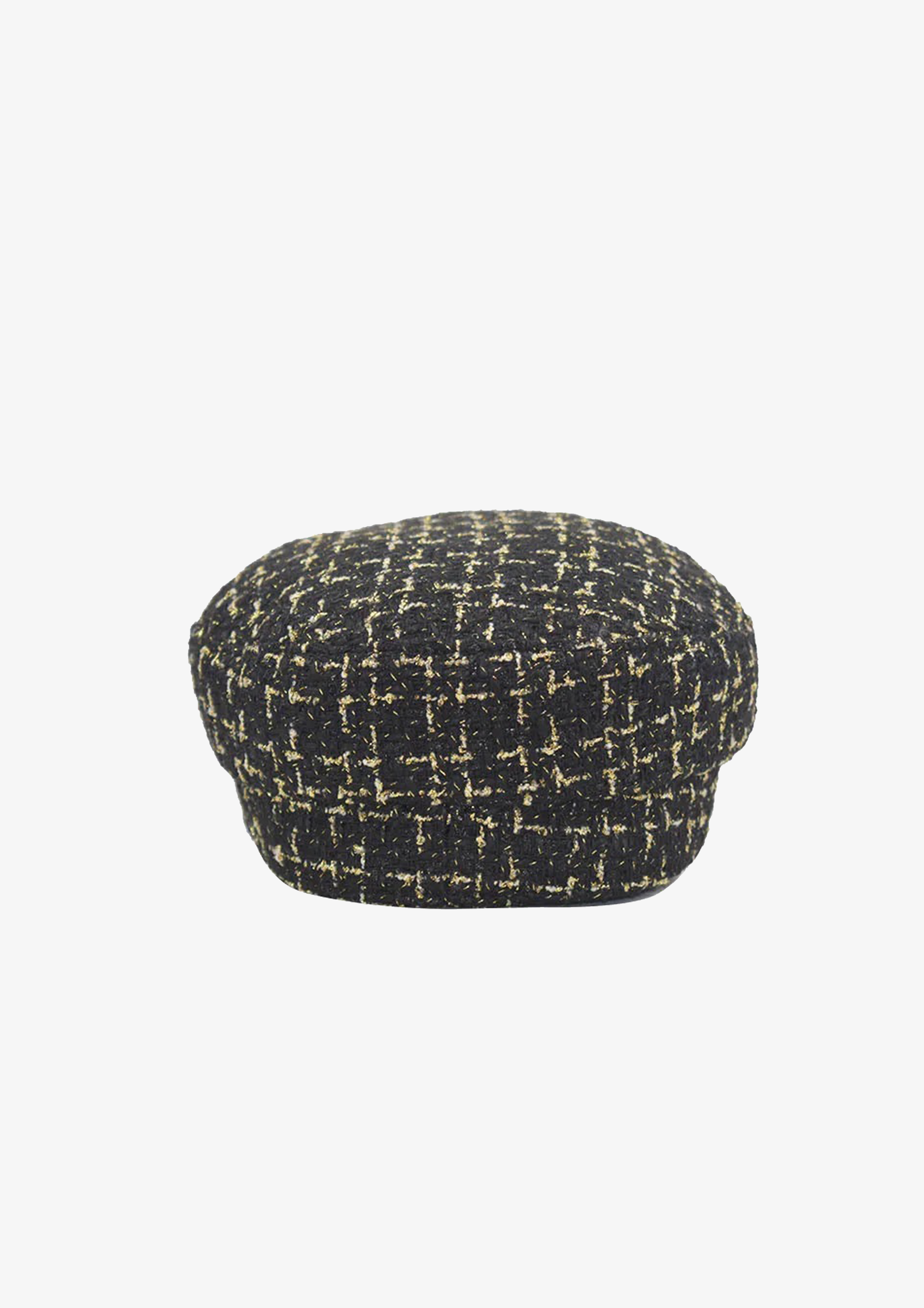 BLACK TWEED BAKER BOY HAT