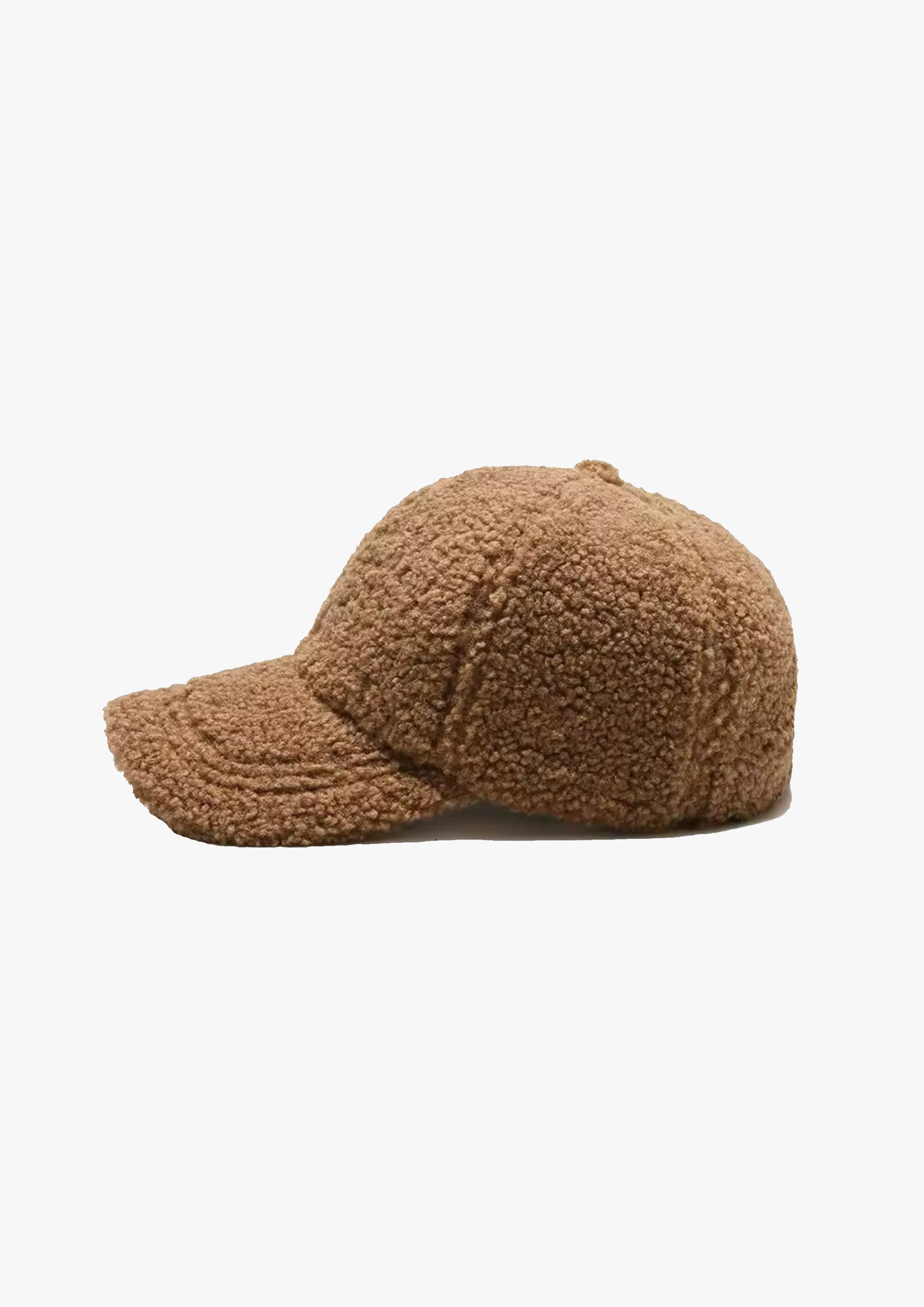 Brown Boucle Textured Cap