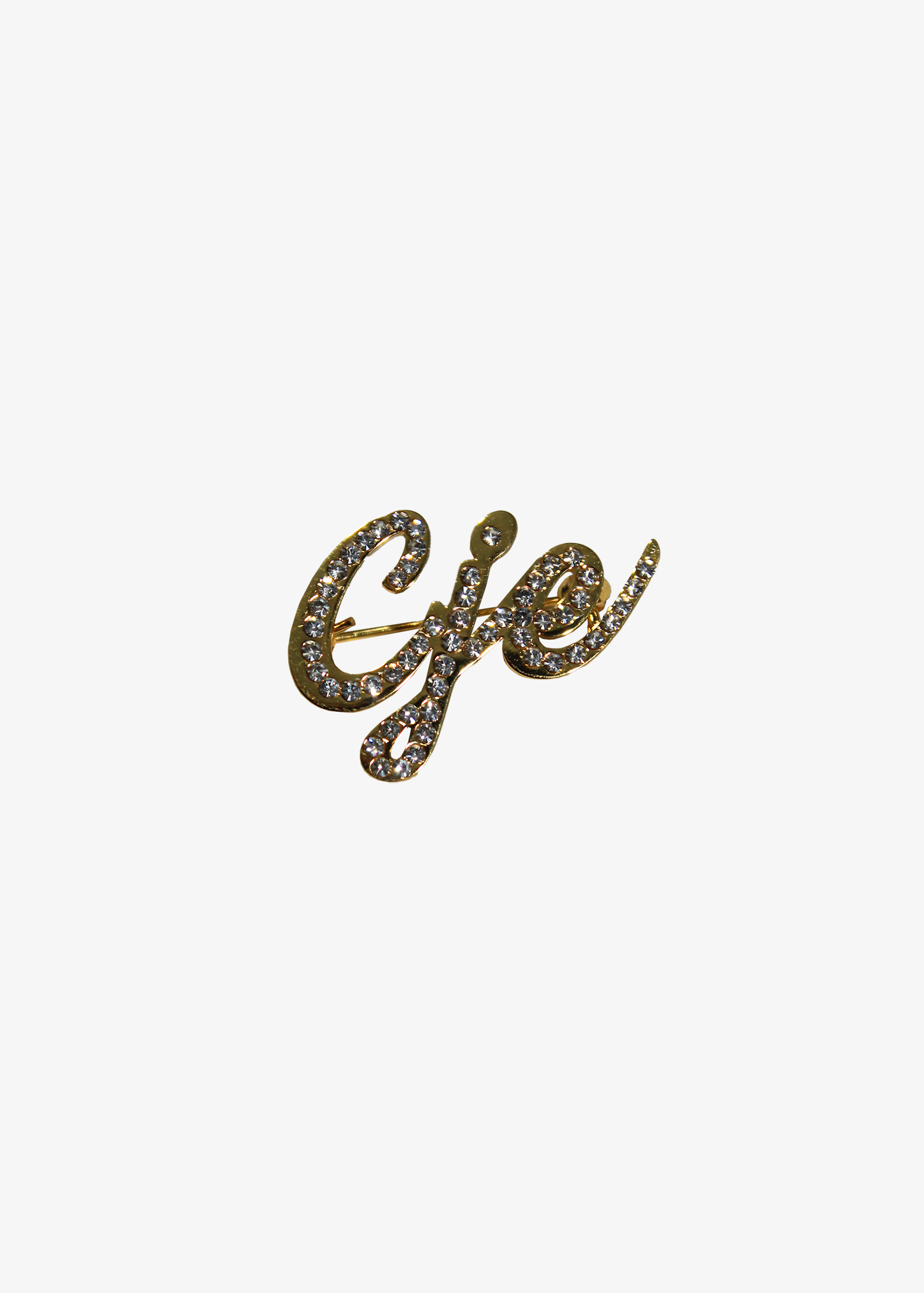Gold Crystal CJE Brooch