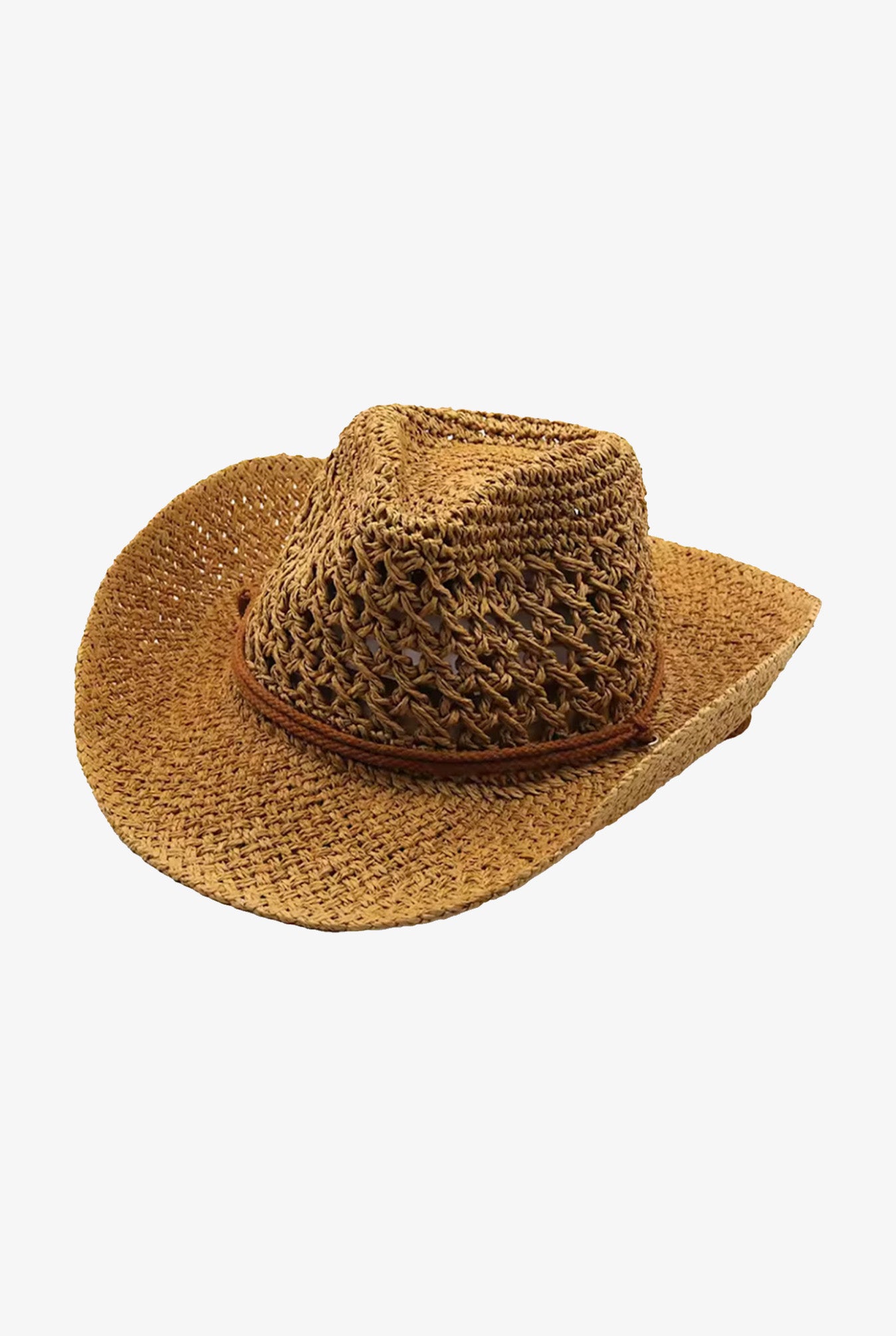 Brown Natural Straw Western Cowboy Hat