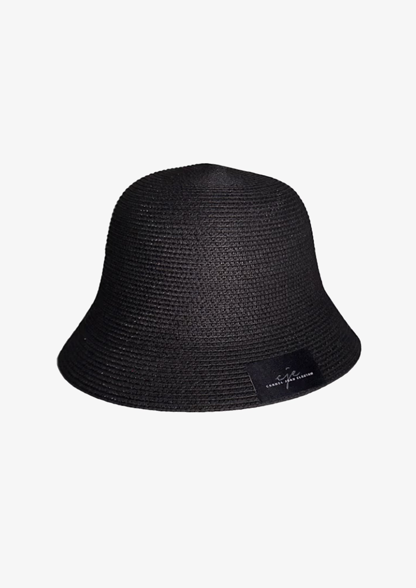 Black Straw Bucket Hat