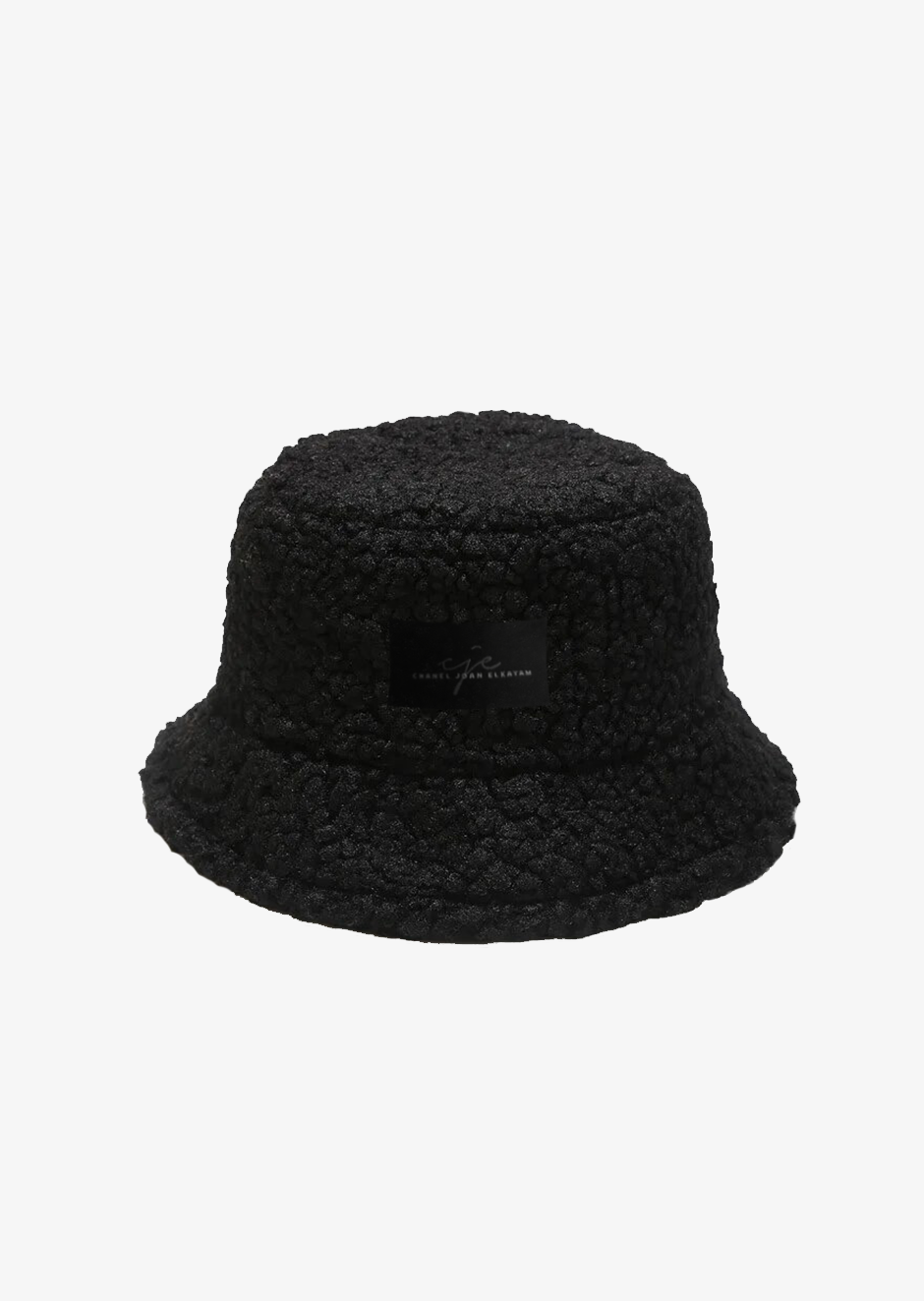 BLACK BOUCLÉ BUCKET HAT